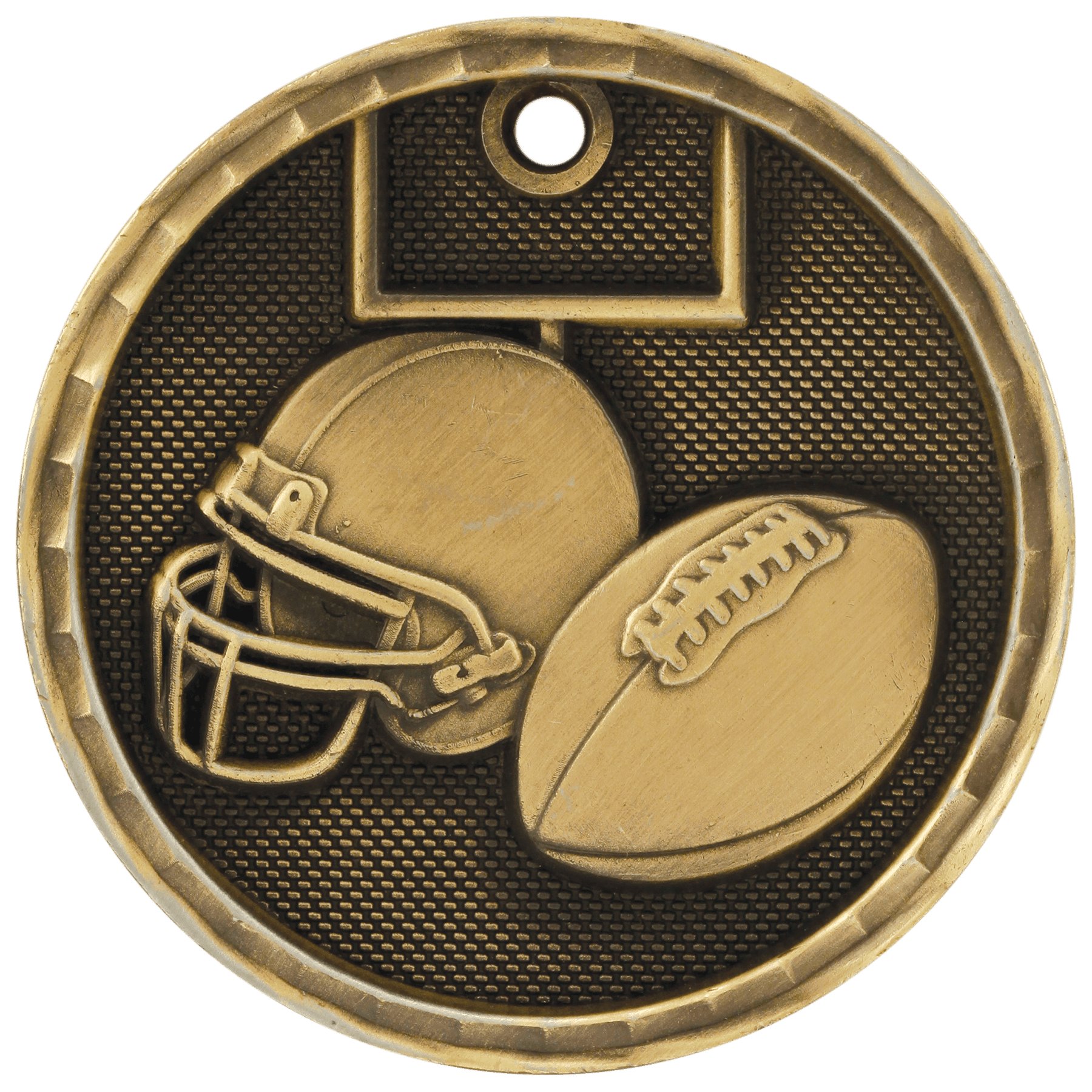 Football 3-D Medal-Gold