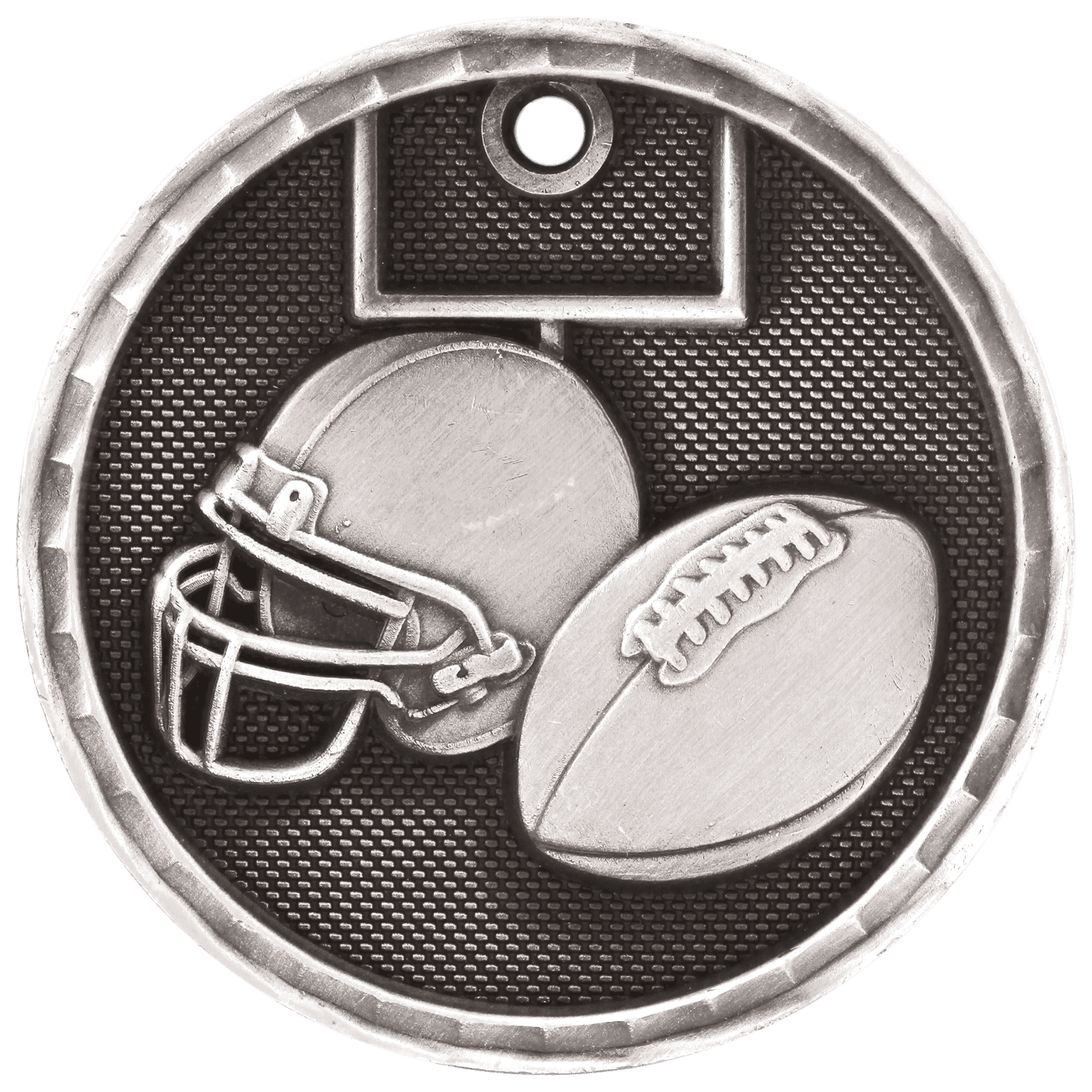 Football 3-D Medal-Silver