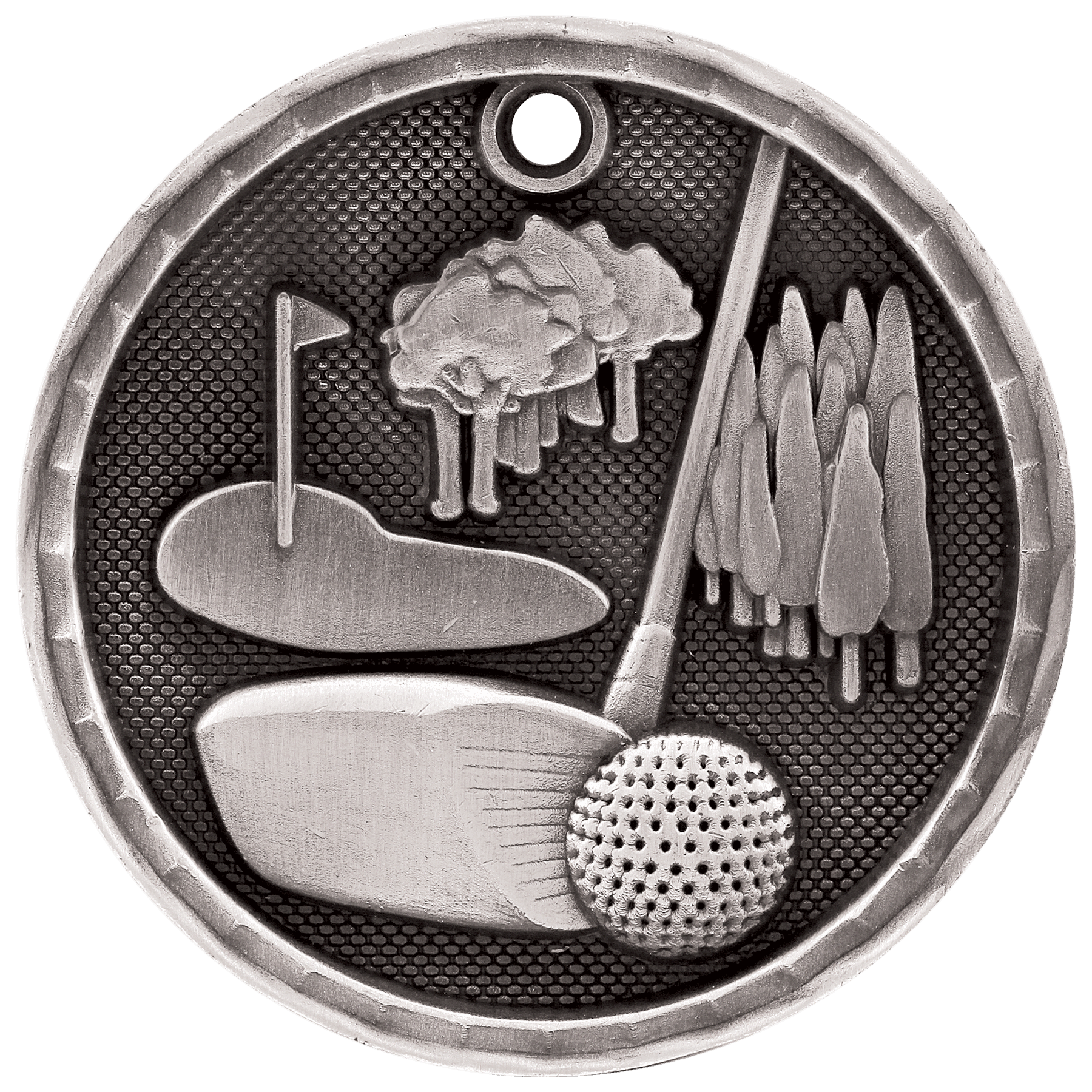 Golf 3-D Medal-Silver