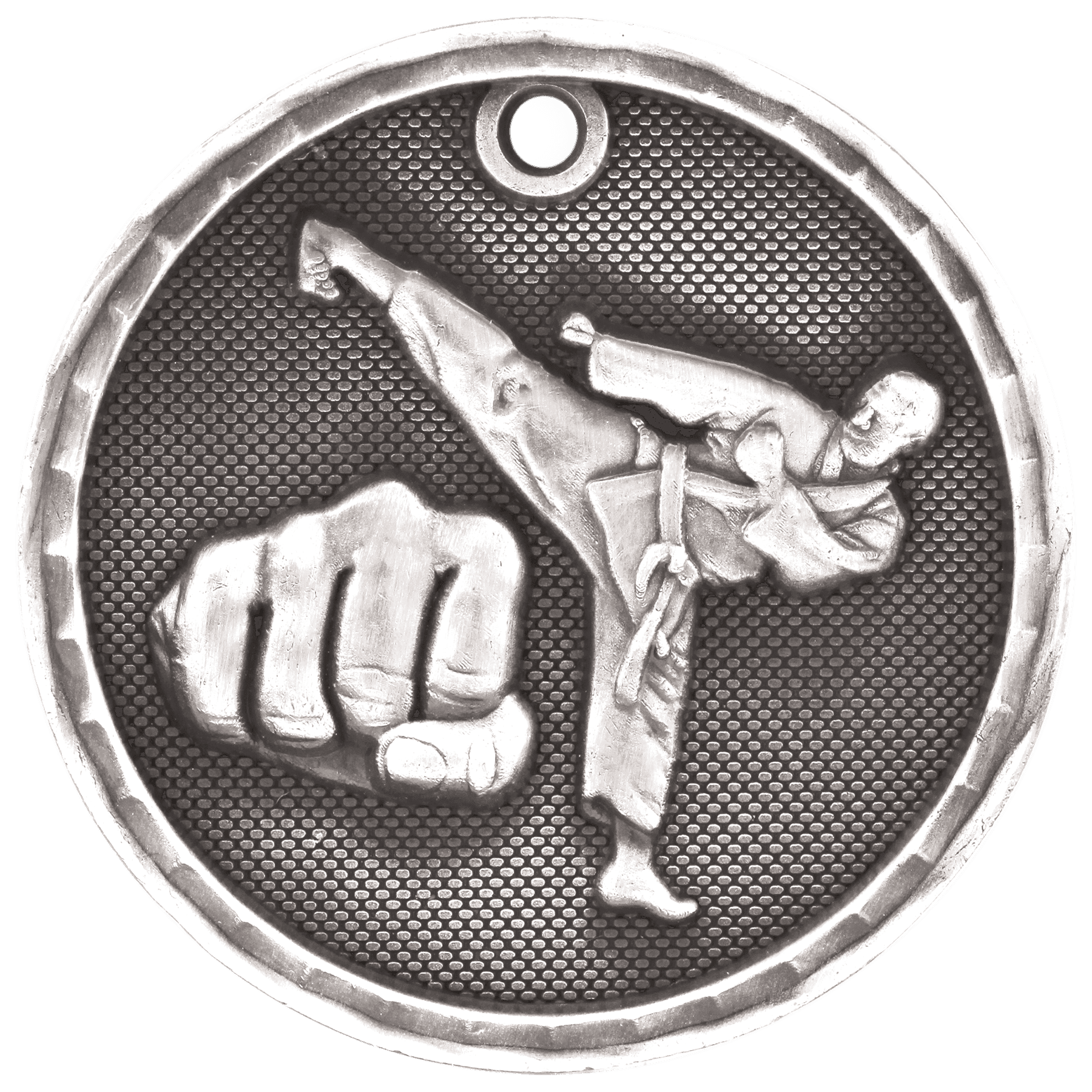 Martial Arts 3-D Medal-Silver