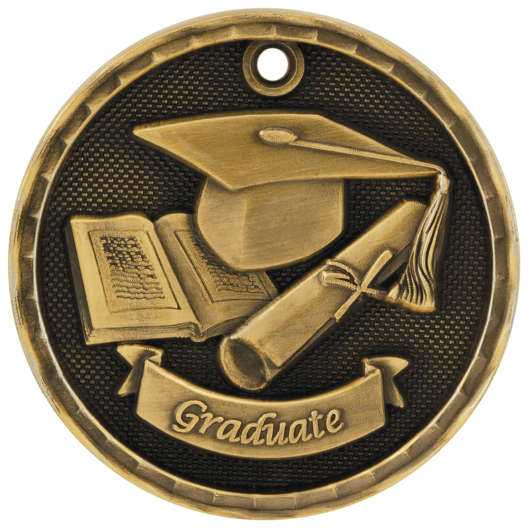Graduate 3-D Medal-Gold