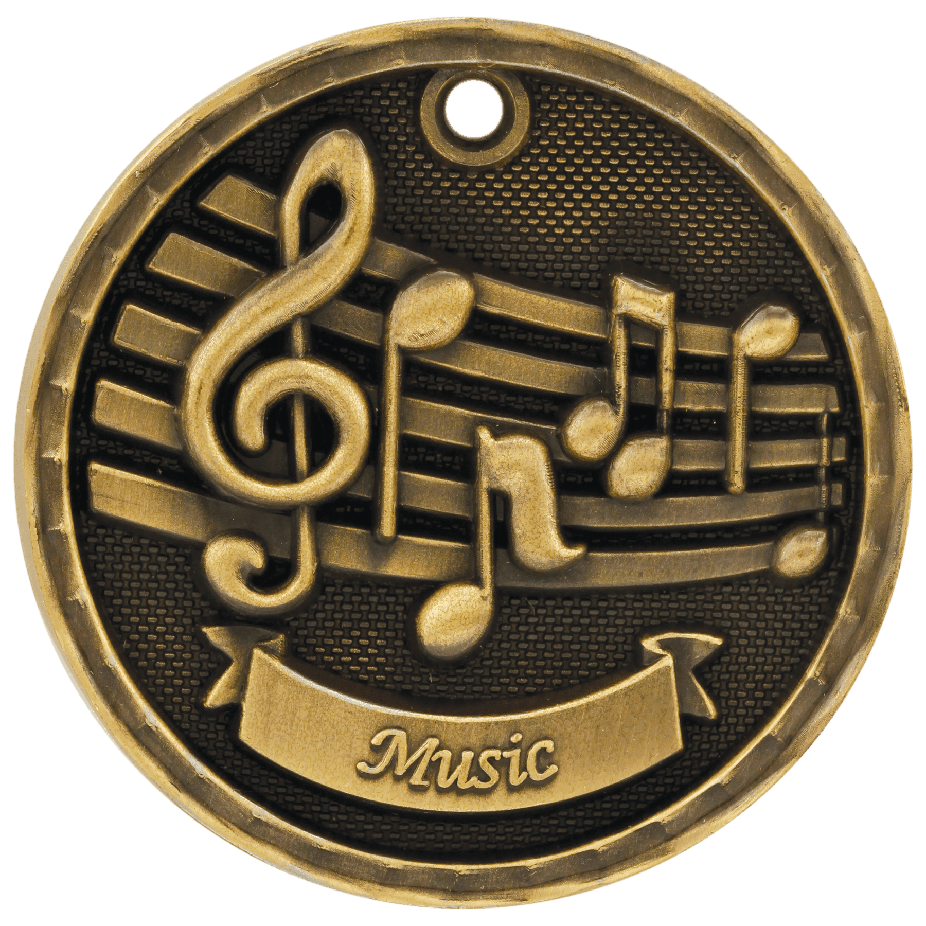 Music 3-D Medal-Gold