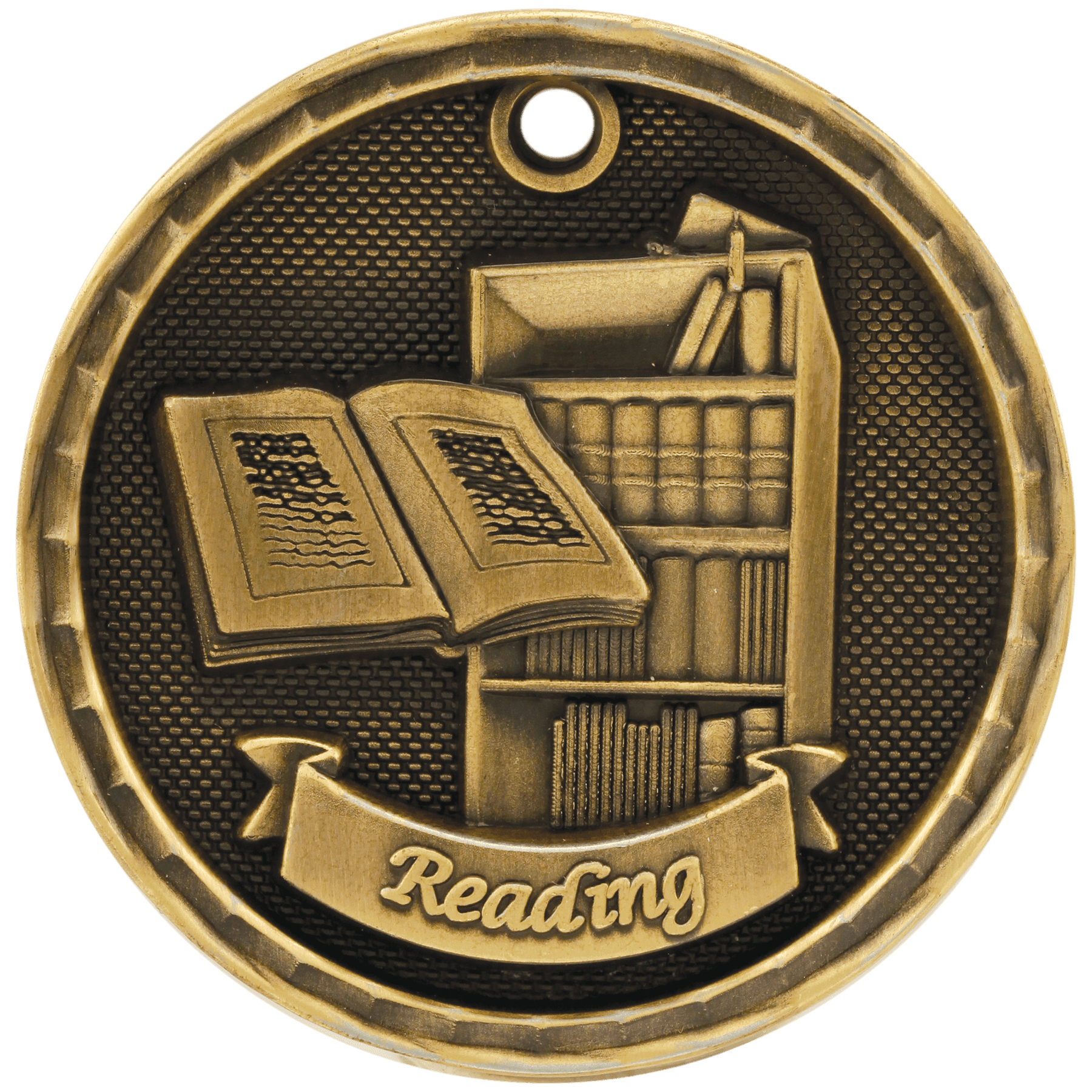 Reading 3-D Medal-Gold