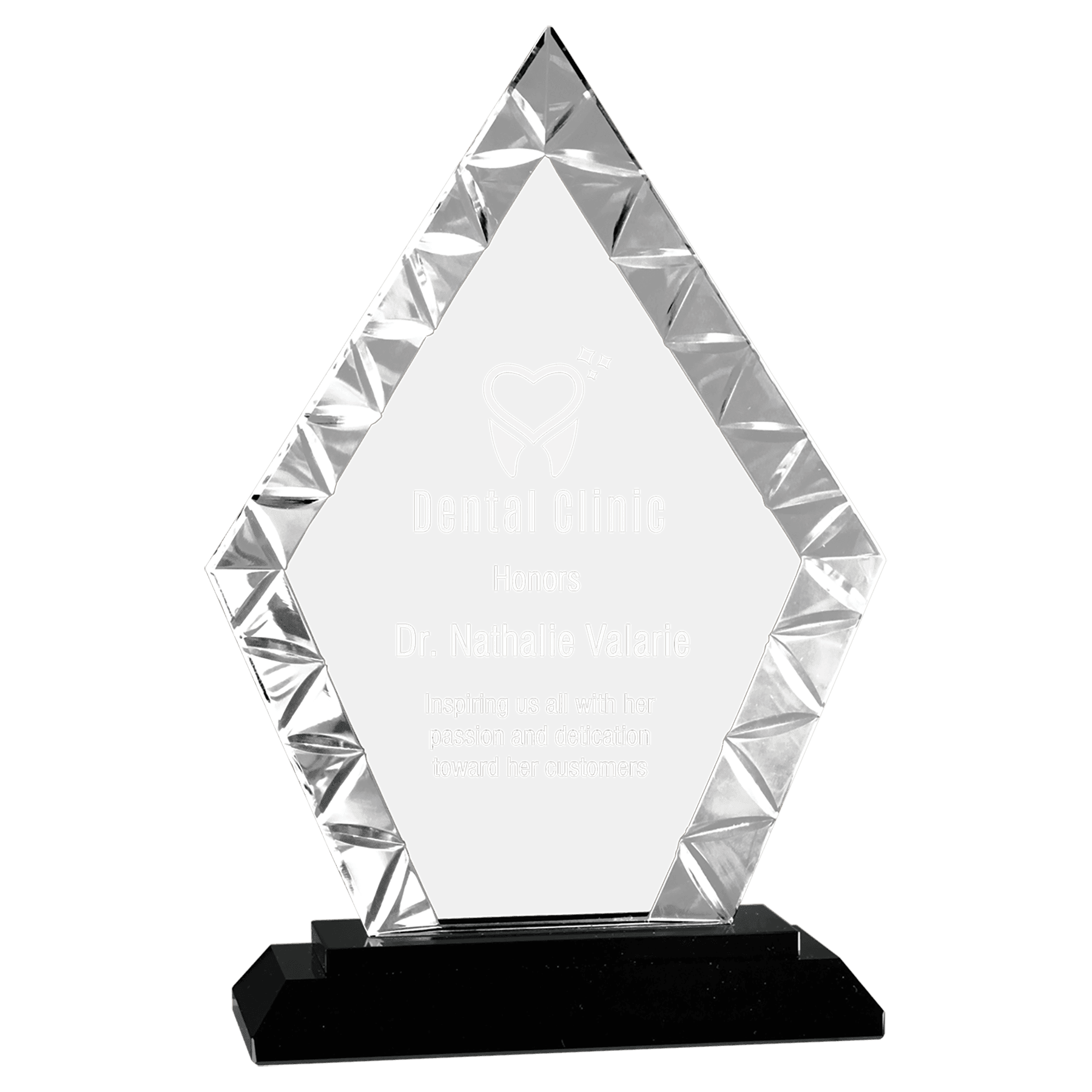 Small Diamond Accent Glass on Black Base