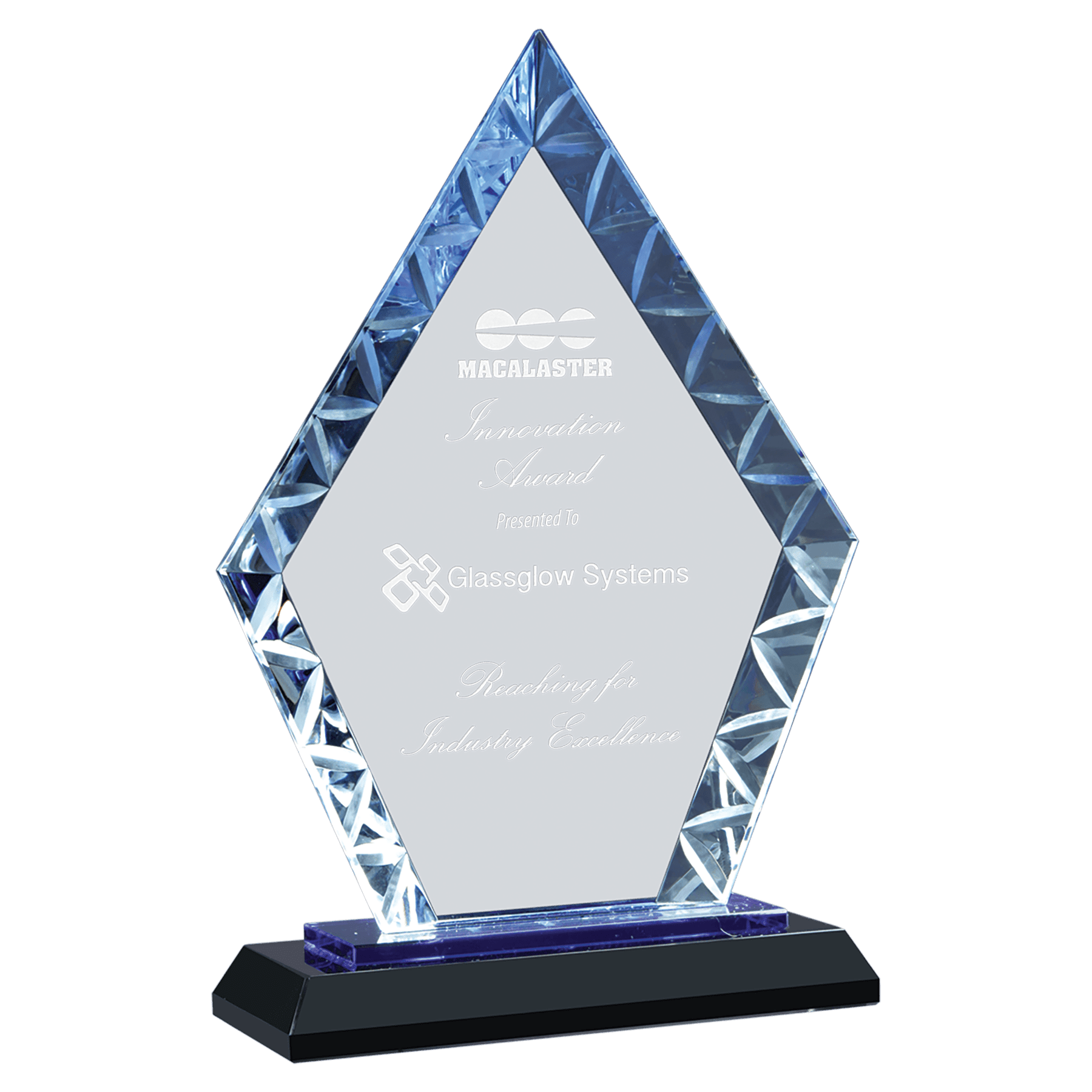 Small Diamond Accent Glass on Blue & Black Base