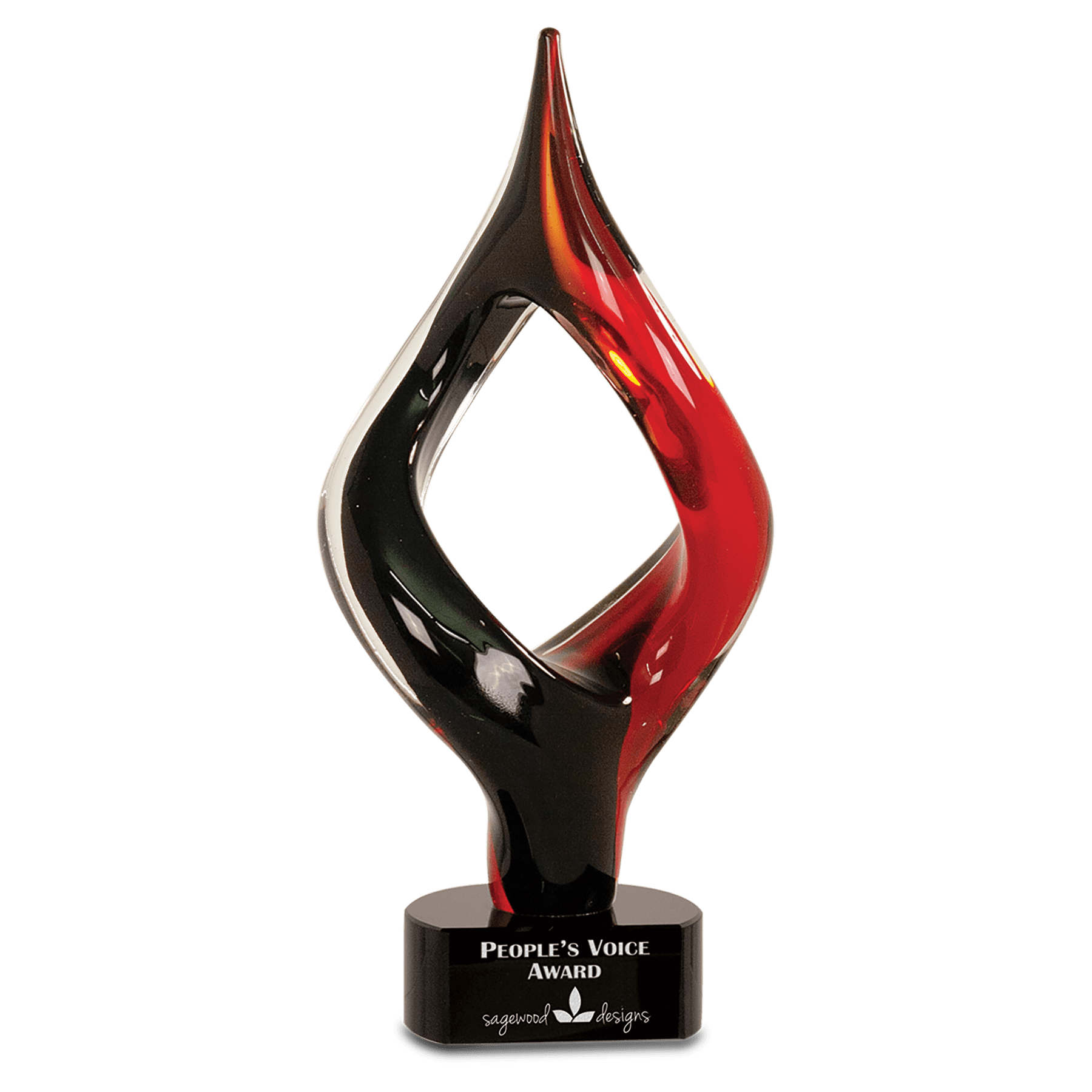 Red and Black Twist Art Glass