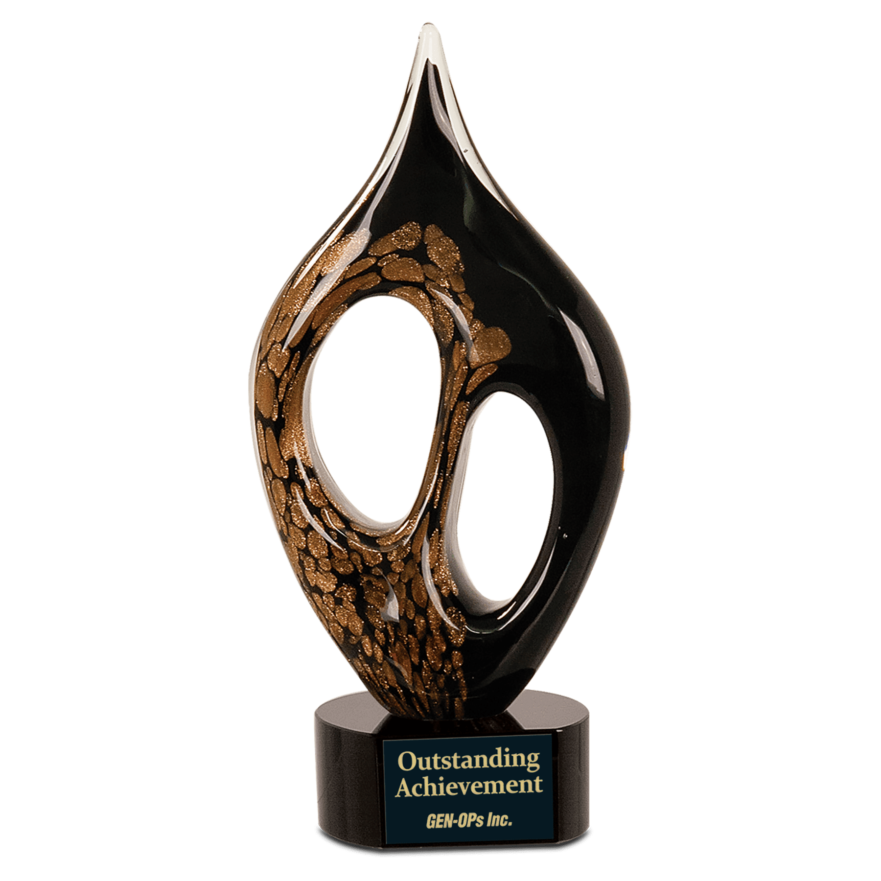 Black and Gold Coral Art Glass