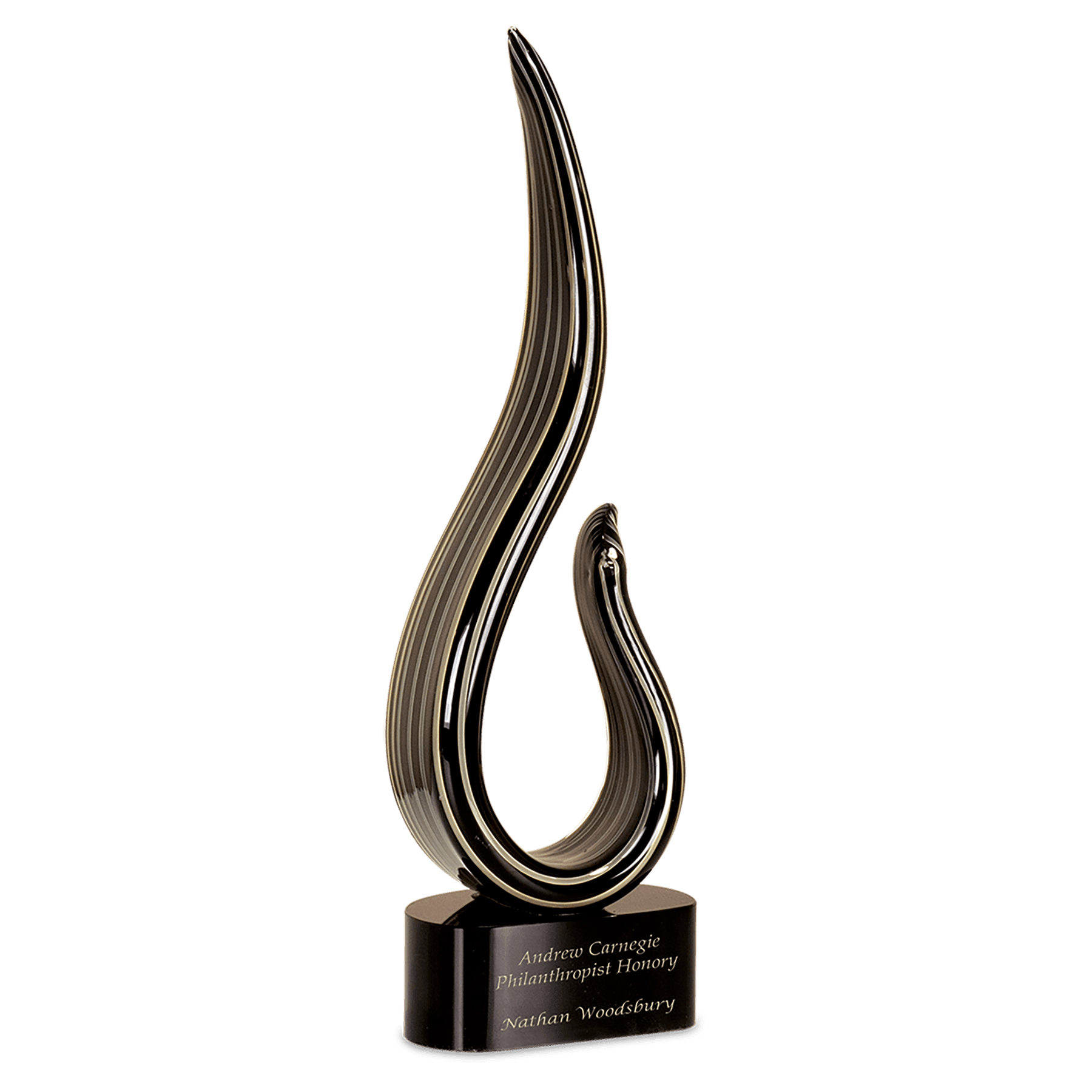 Black and Gold Curve Art Glass