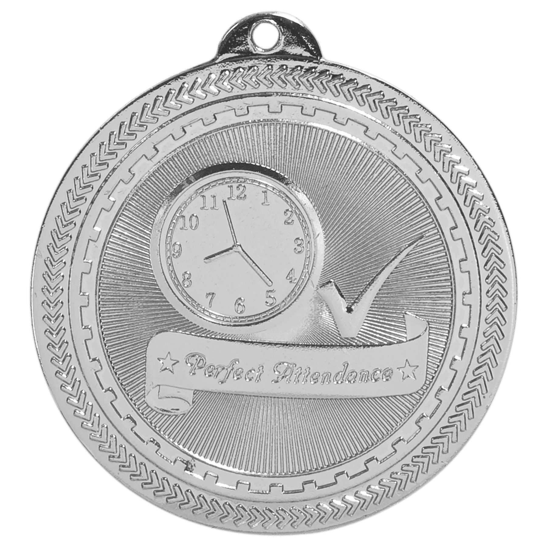 Perfect Attendance BriteLazer Medal-Silver