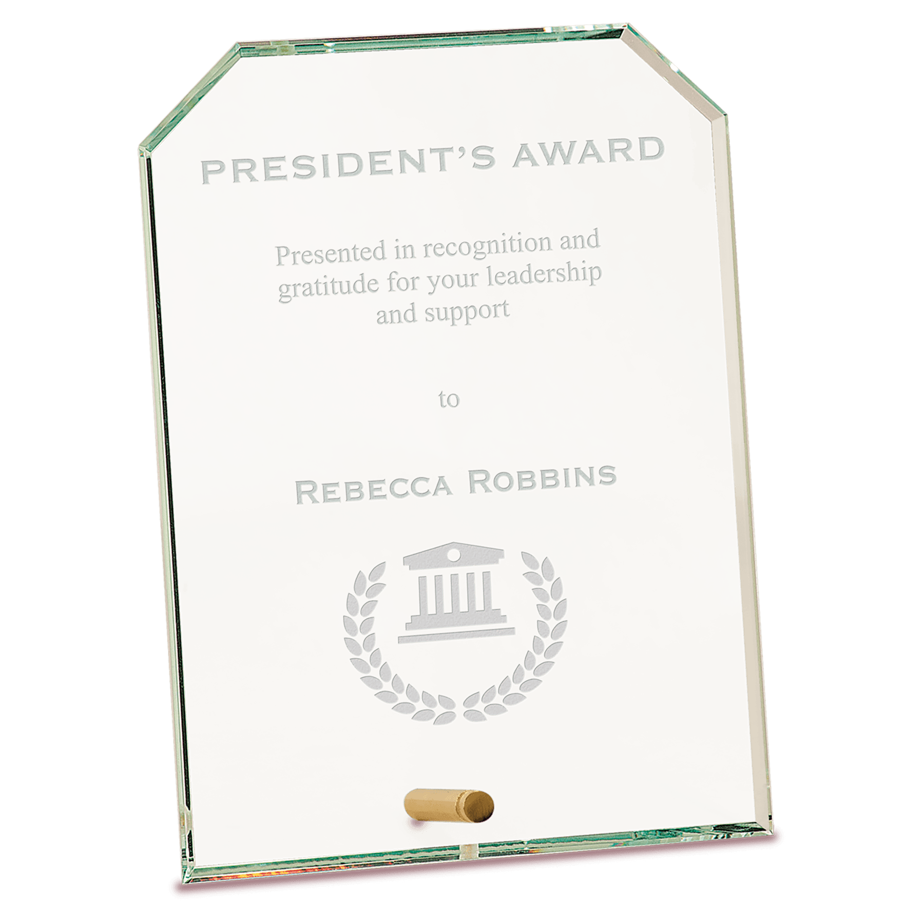 Large Clear Clipped Corners Rectangle CrystalEdge Glass