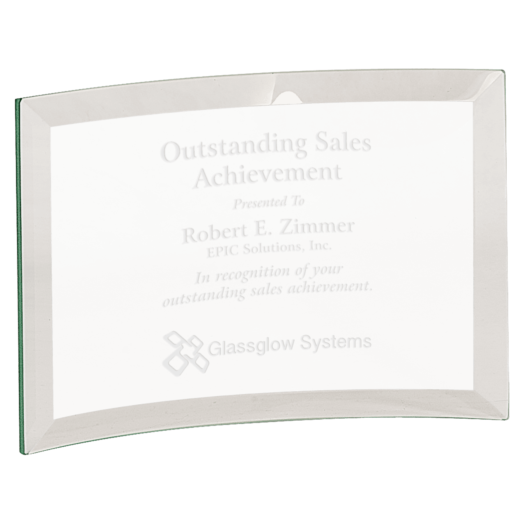 Small Beveled Jade Glass Crescent