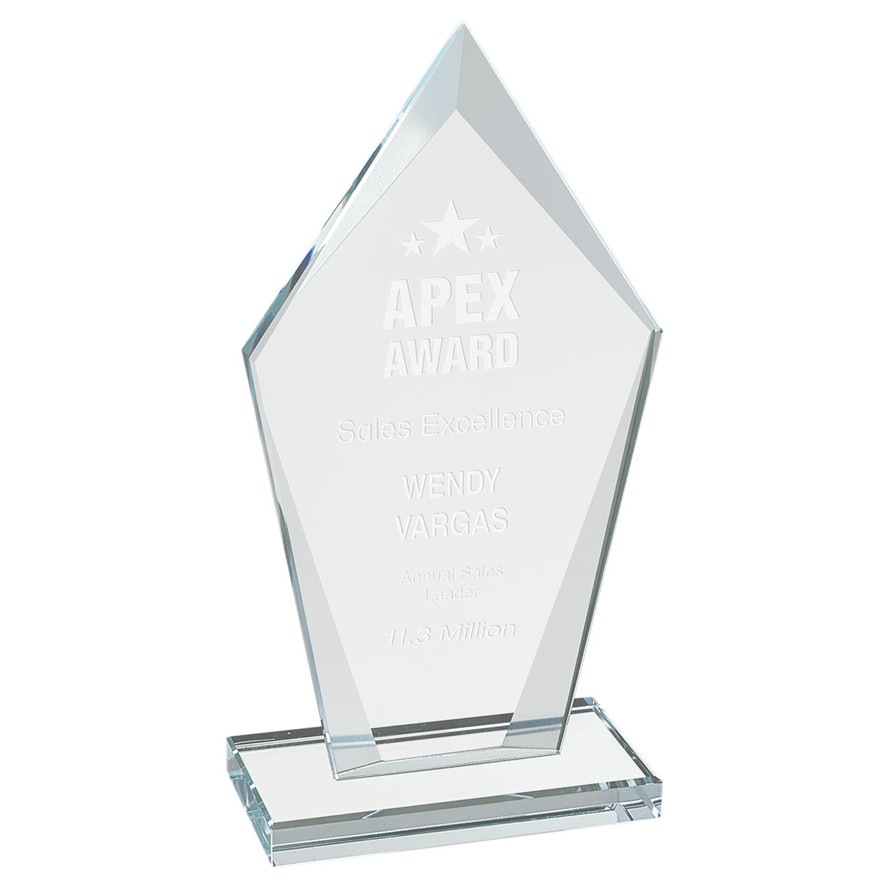 Small Diamond Clear Glass Award
