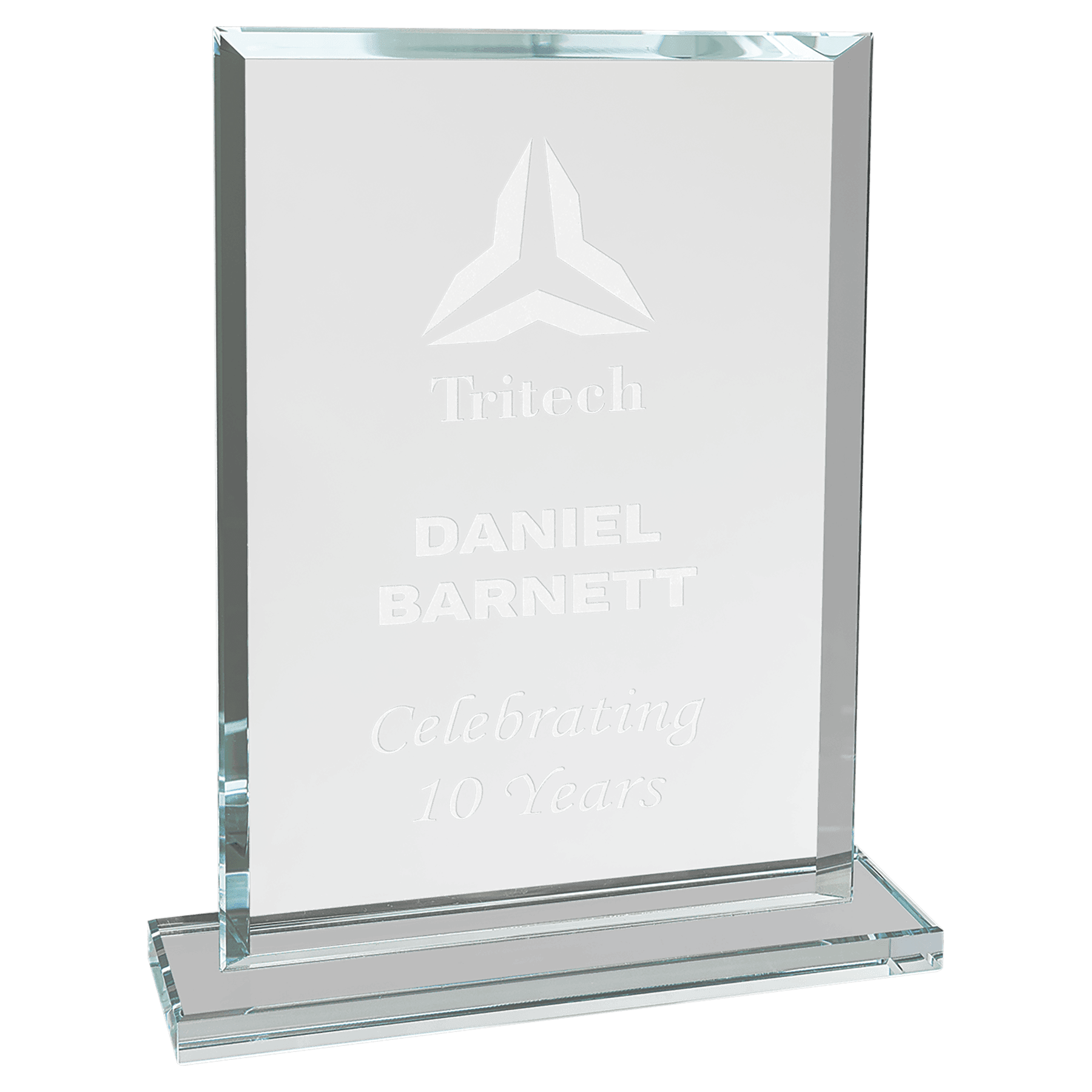 Medium Rectangle Clear Glass Award