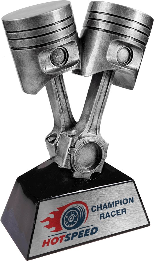 Antique Silver Piston Resin-11"