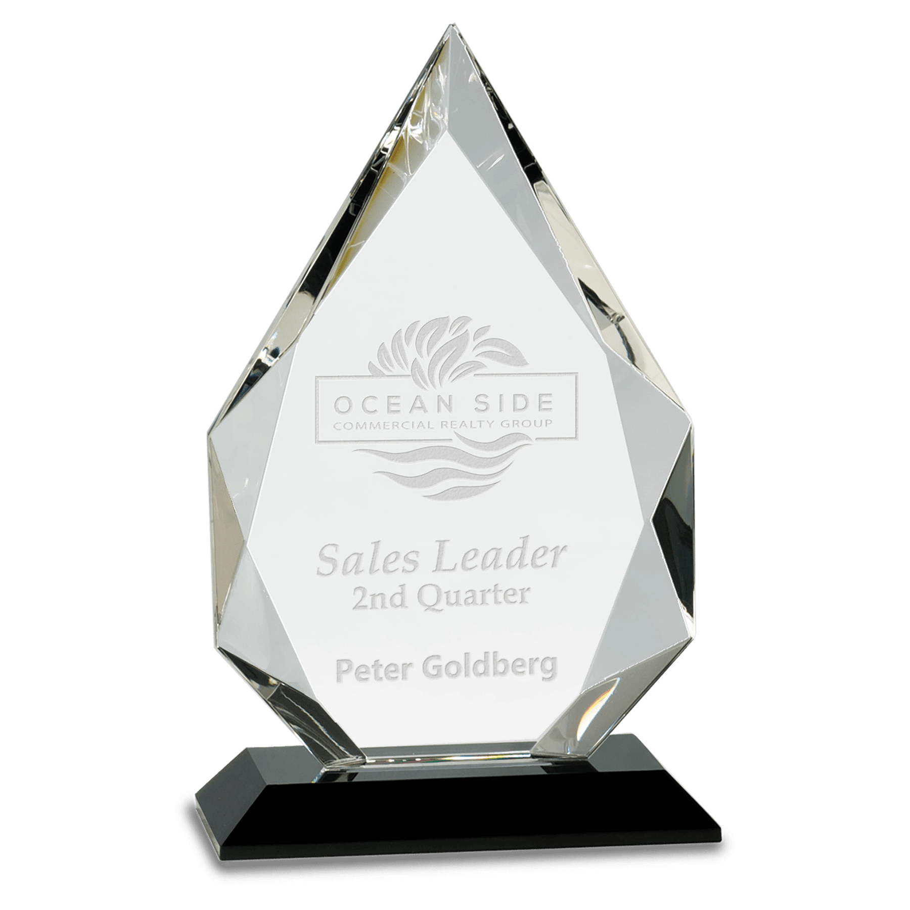 Small Diamond Crystal on Black Pedestal Base