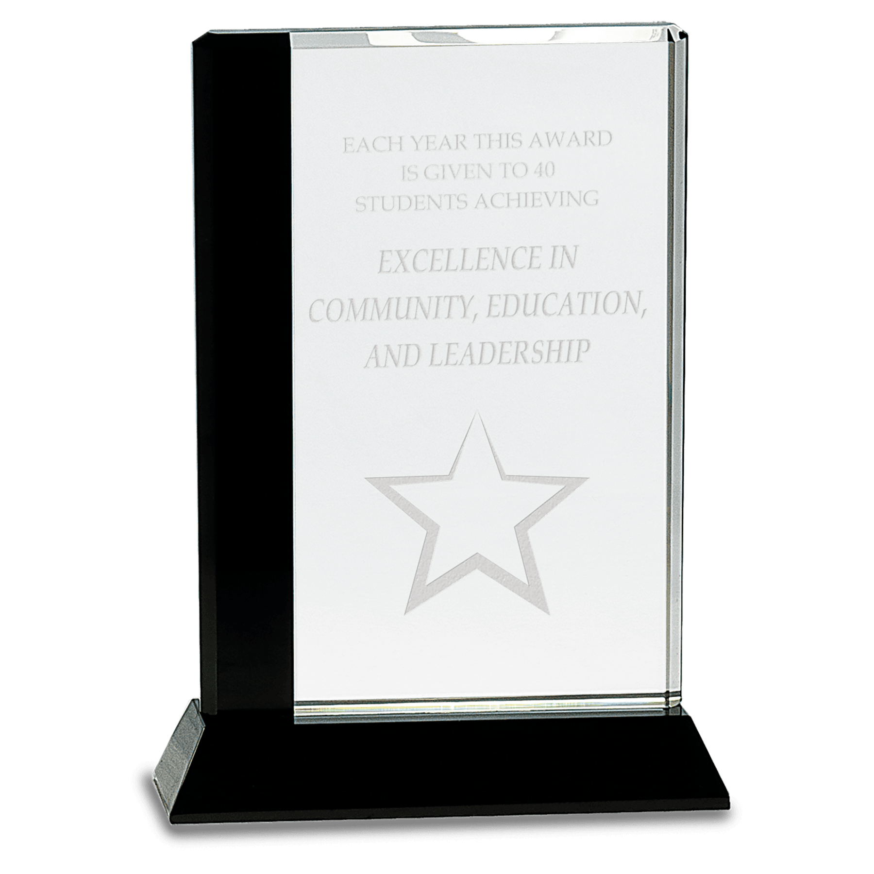 Large Black Edge Crystal on Black Base