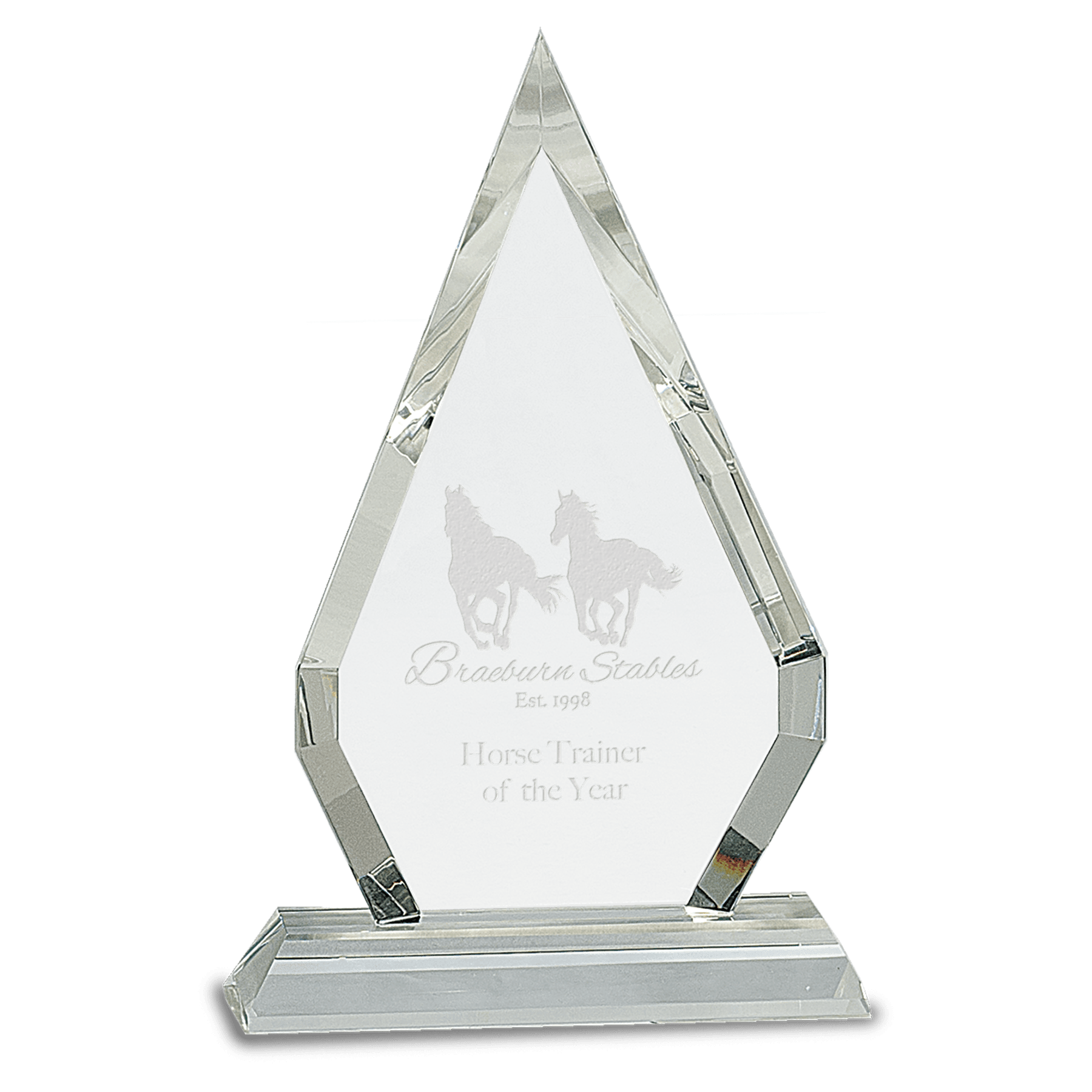 Small Crystal Diamond on Clear Pedestal Base