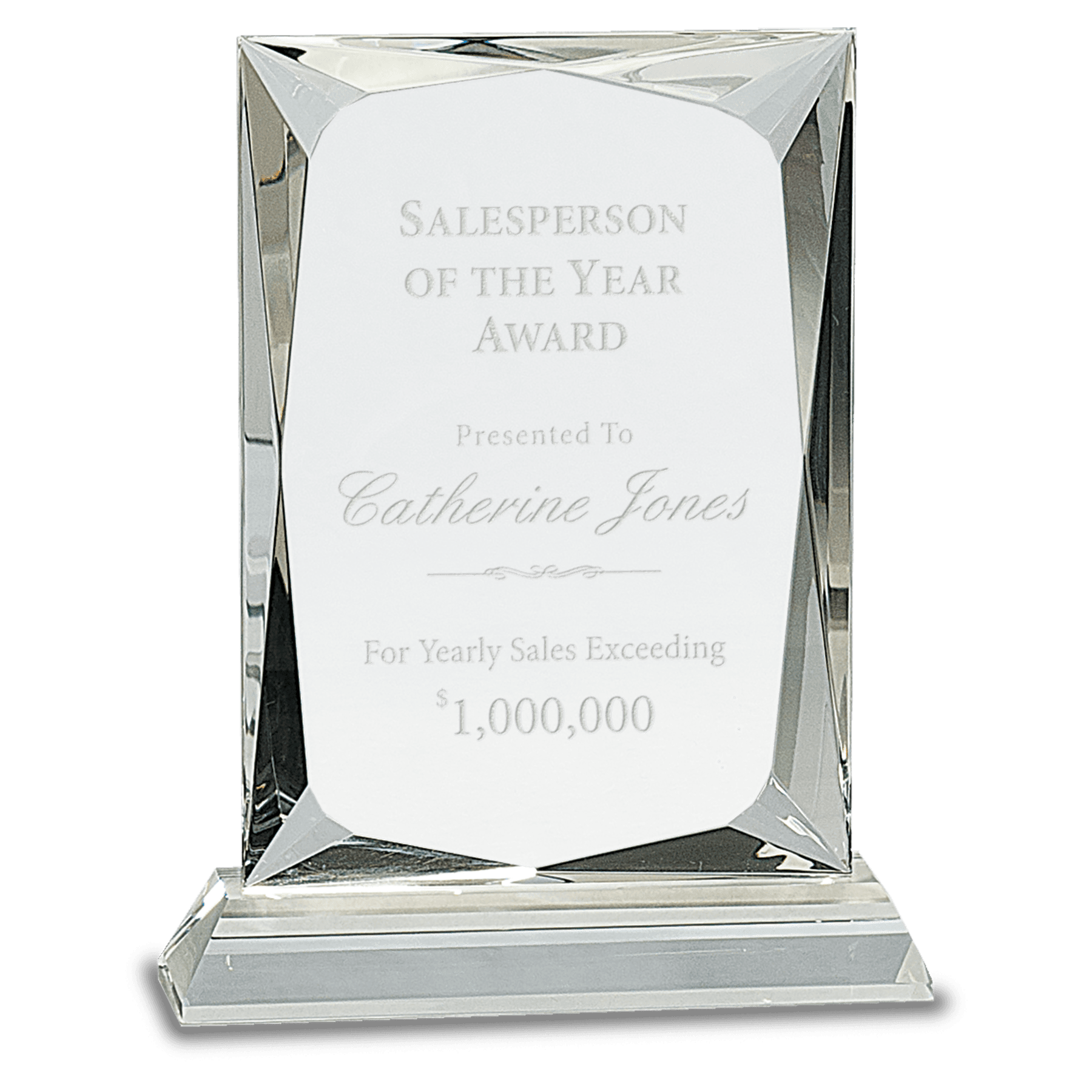 Medium Crystal Rectangle on Clear Base