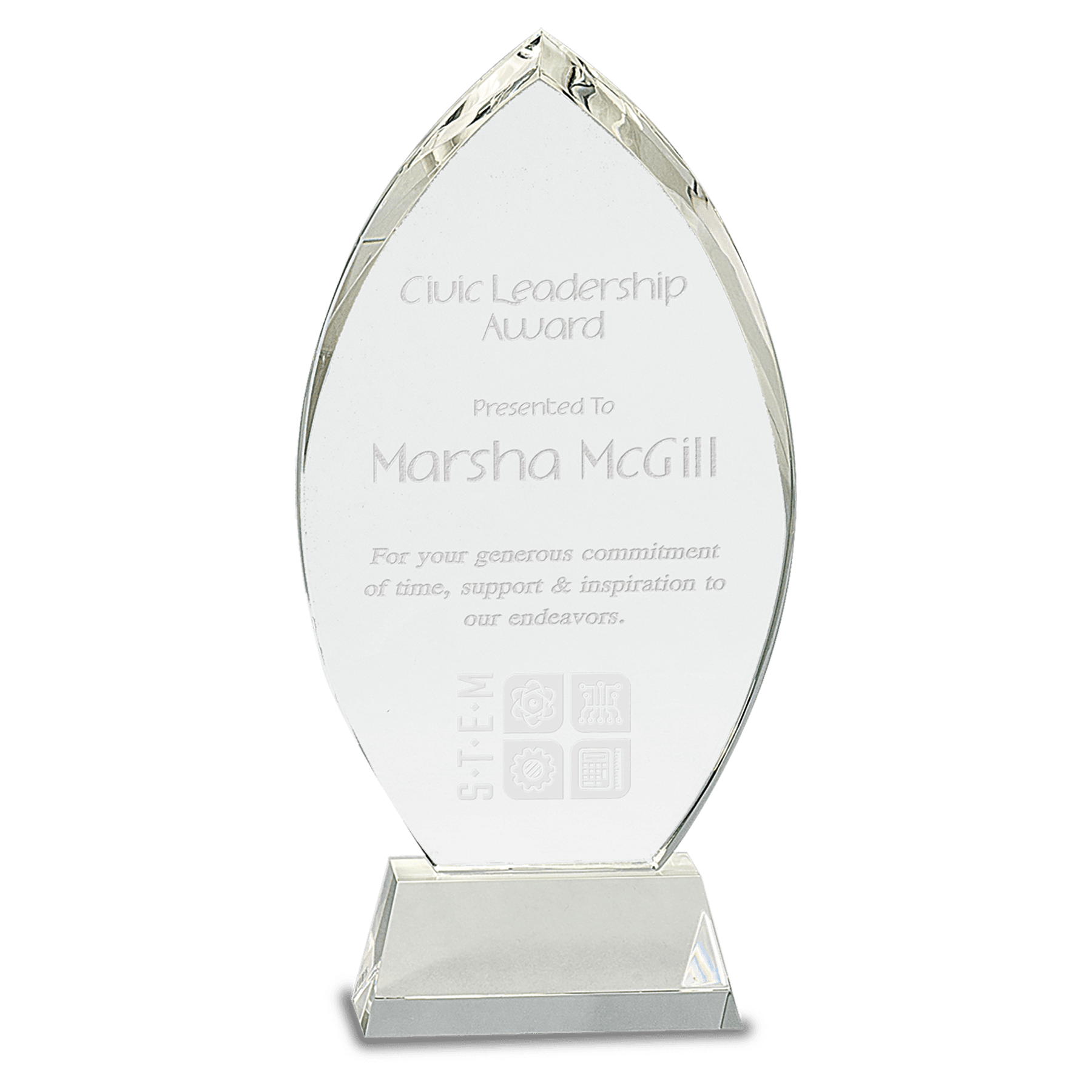 Crystal Oval on Clear Base