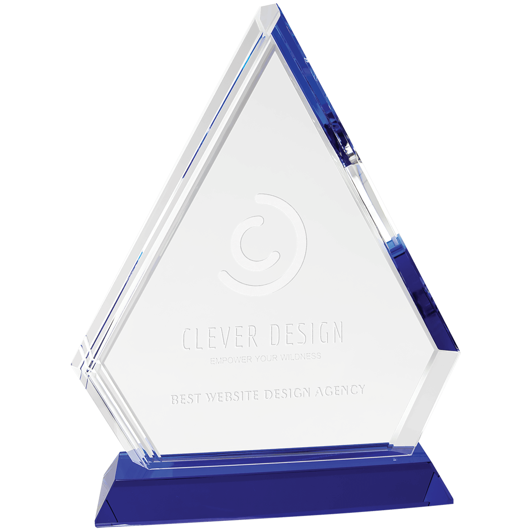 Large Crystal Diamond on Blue Pedestal Base