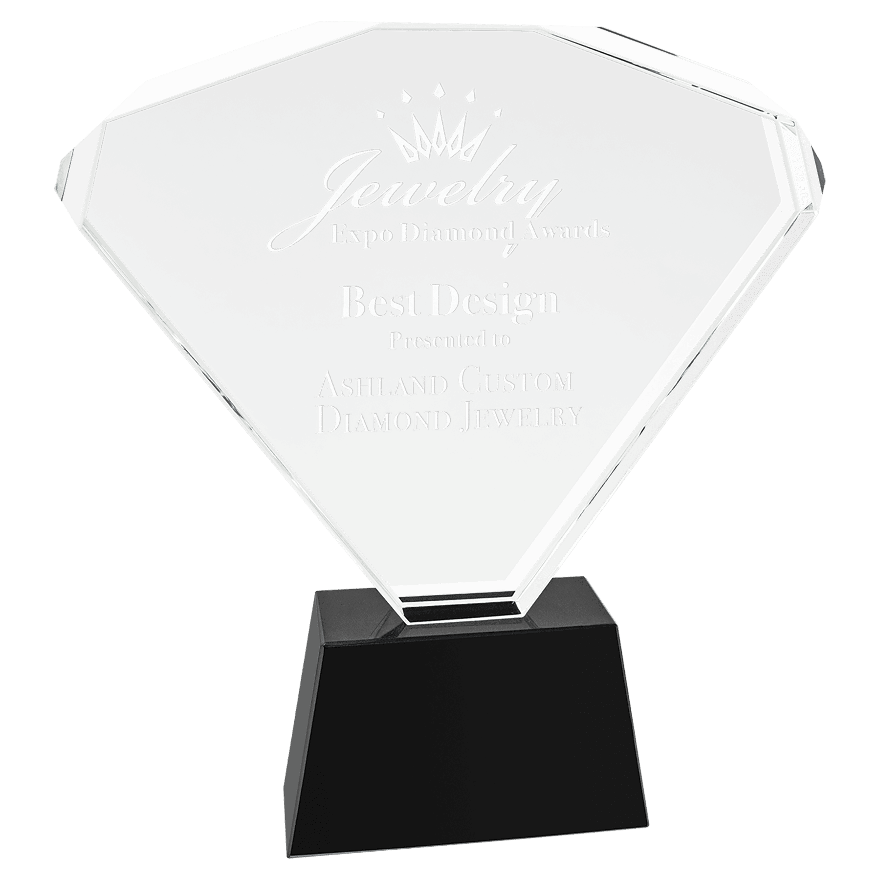 Large Crystal Fan with Black Base