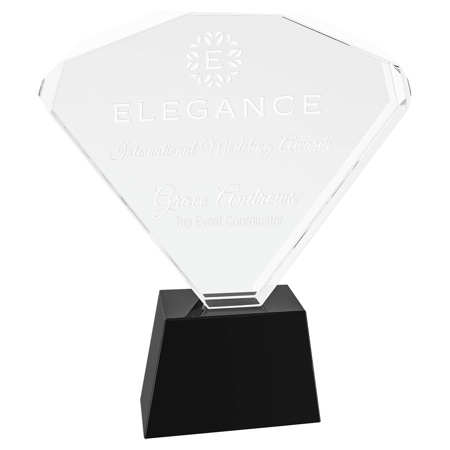 Medium Crystal Fan with Black Base