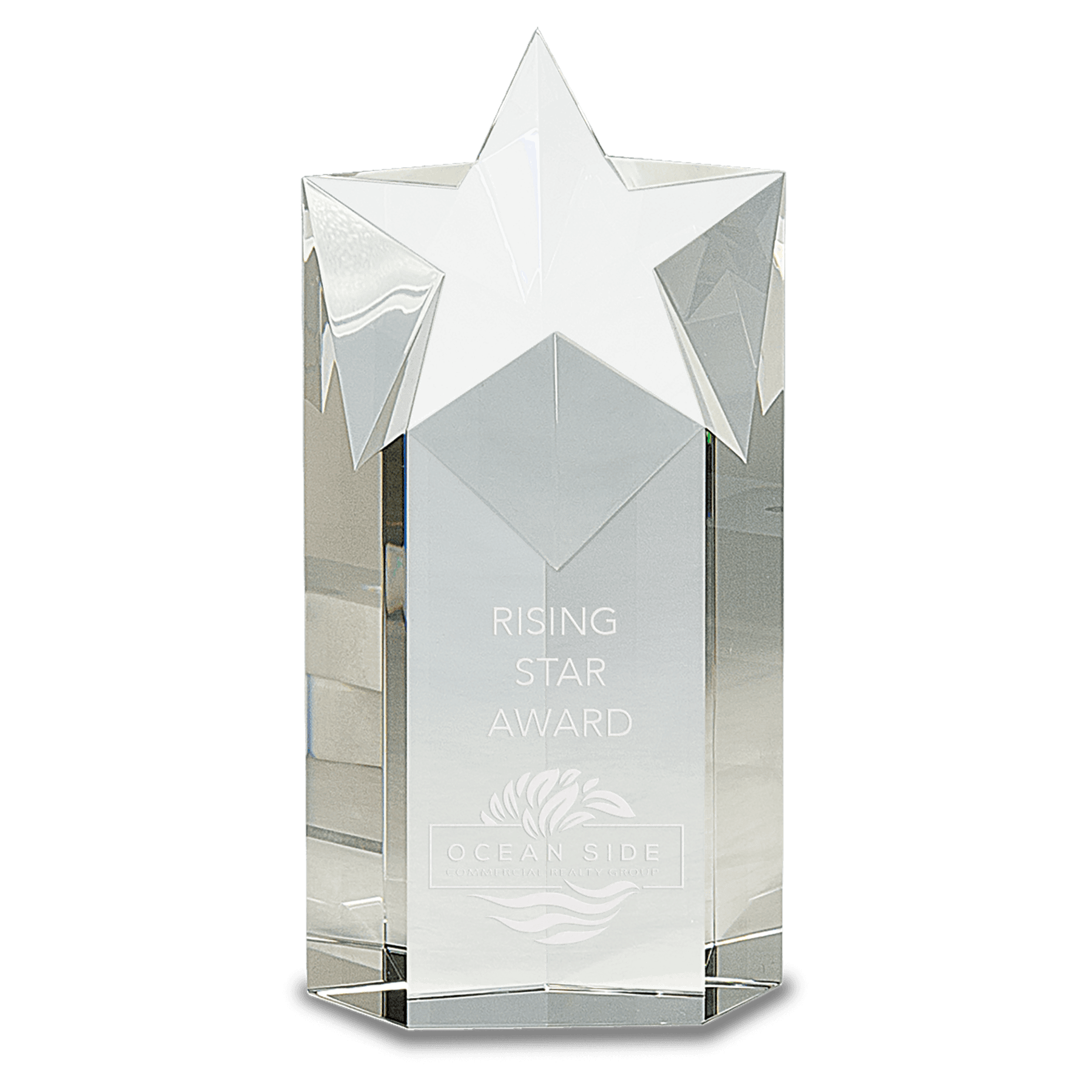 Small Clear Crystal Star Column