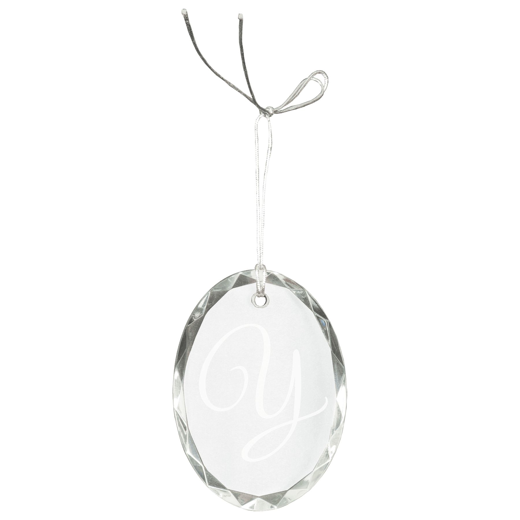 Crystal Faceted Oval Ornament