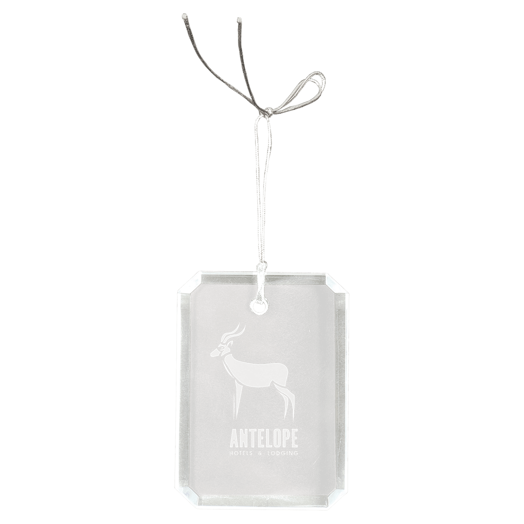 Crystal Rectangle Clipped Corner Ornament