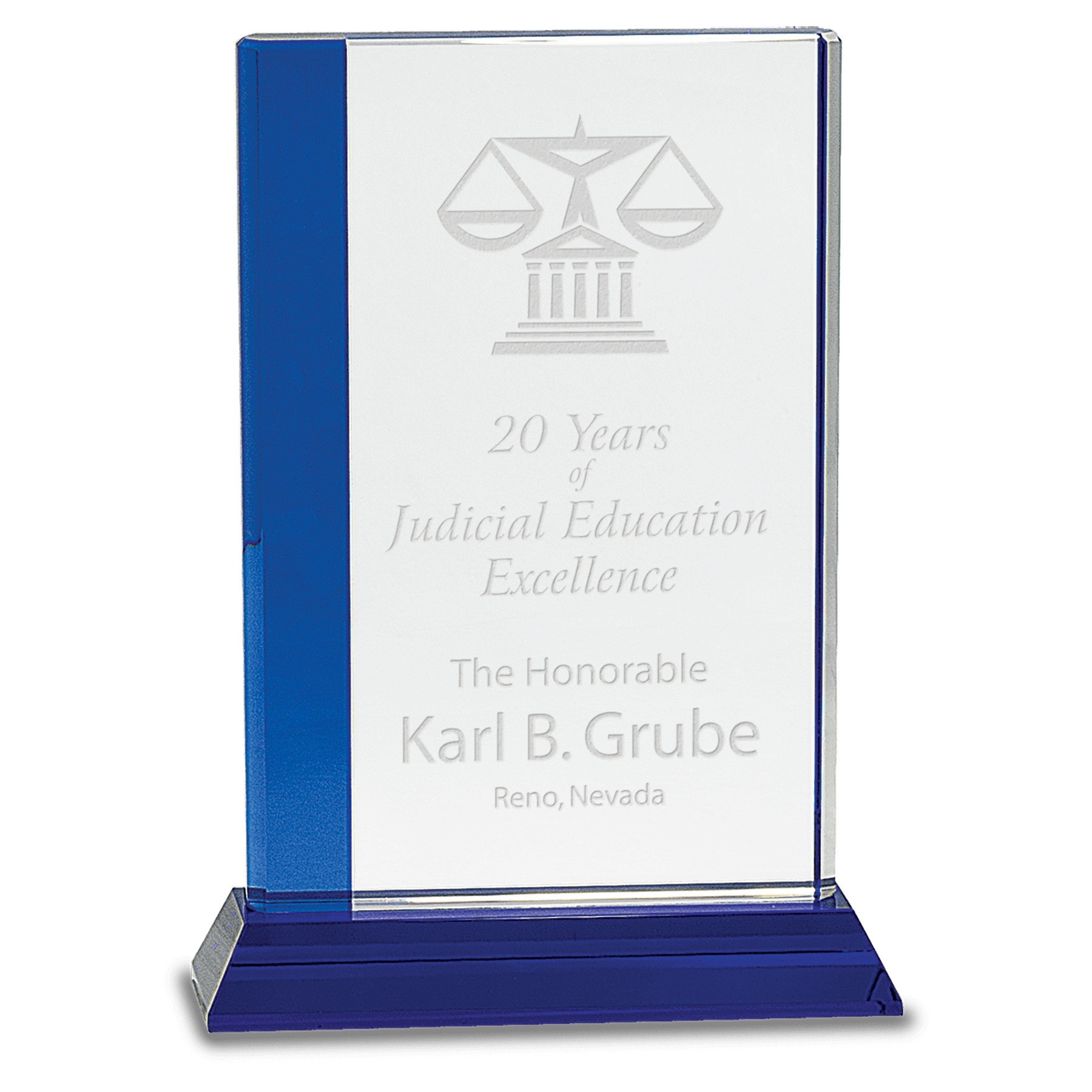 Large Blue Edge Crystal on Blue Base