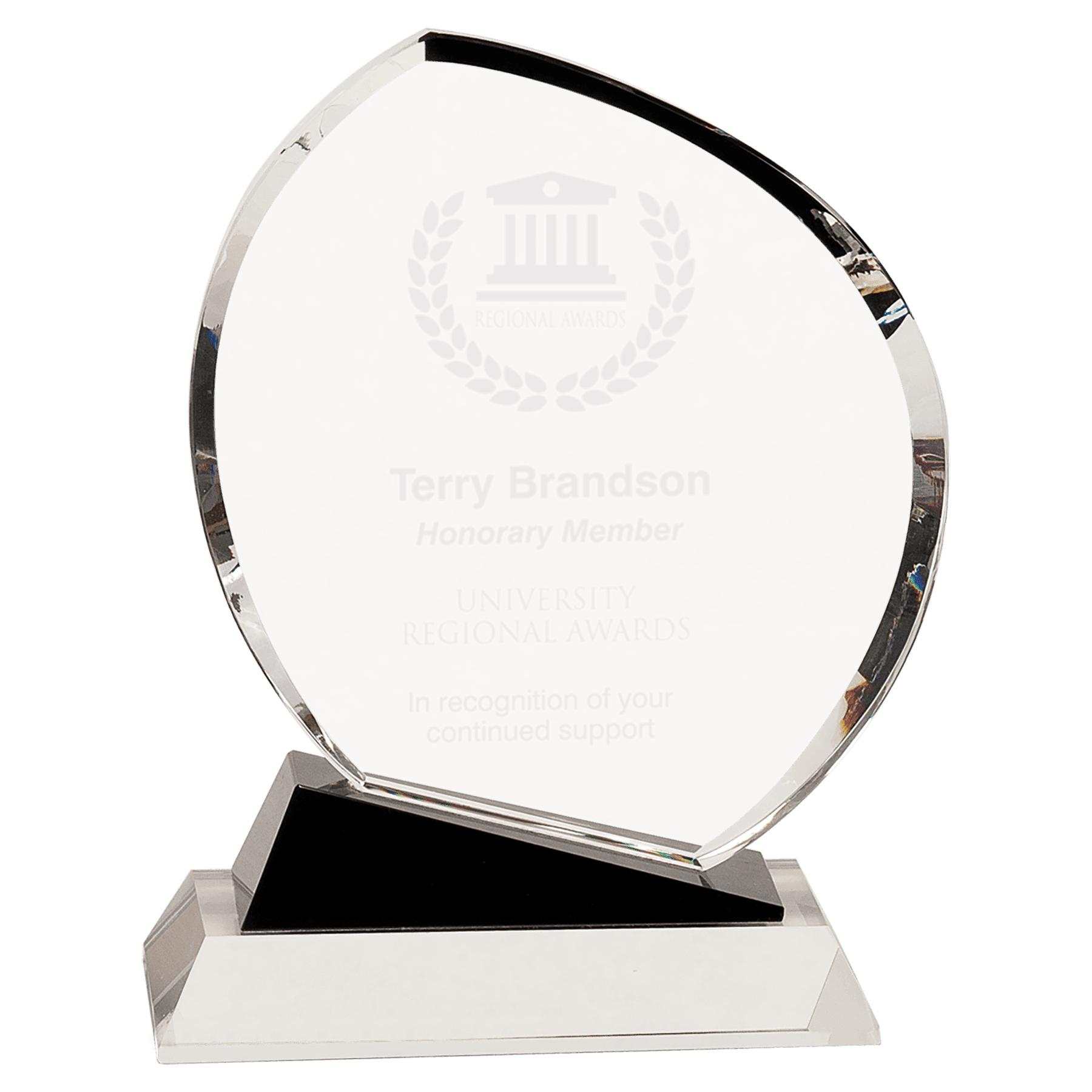 Medium Crystal Oblong with Black Accents