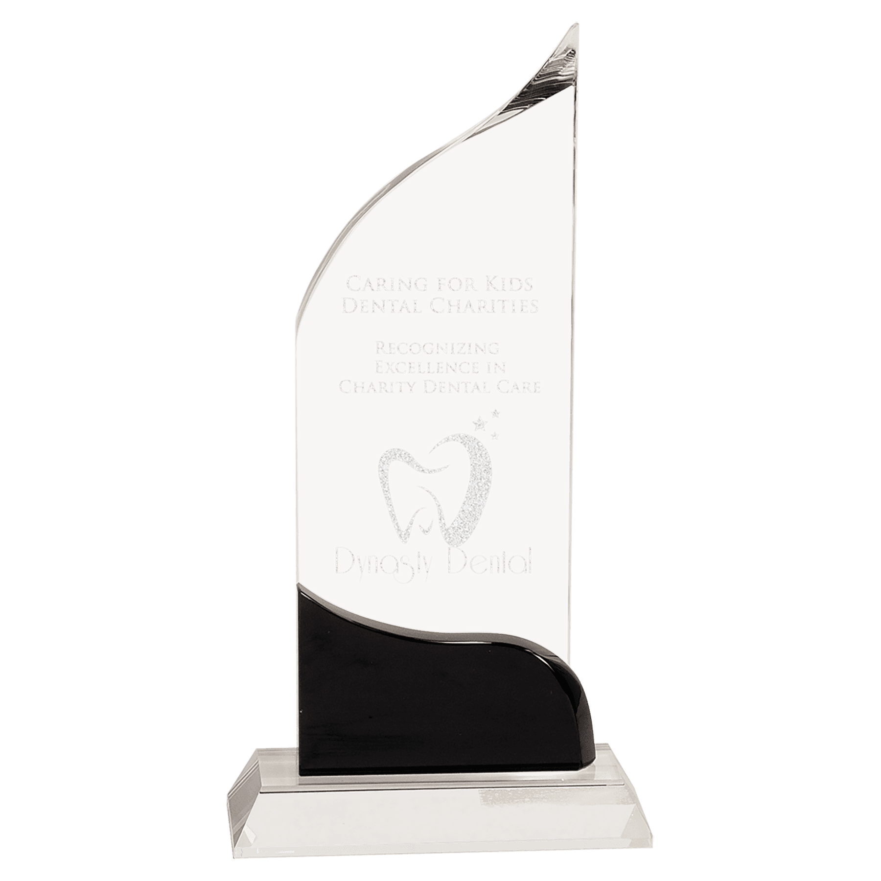 Large Clear Crystal Wave with Black Accent