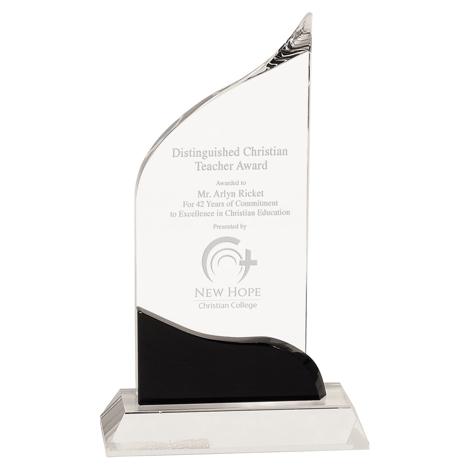 Medium Clear Crystal Wave with Black Accent