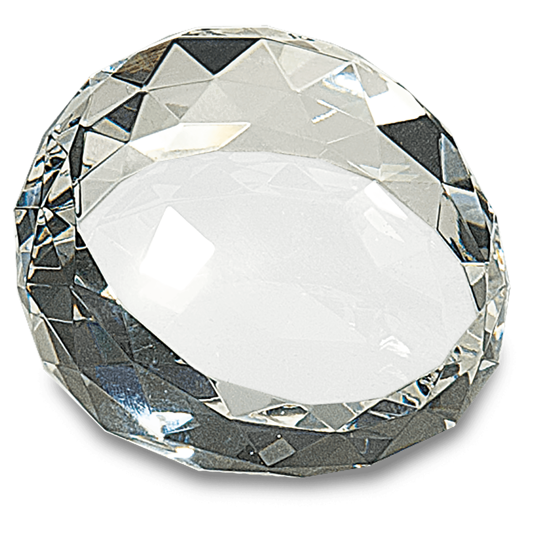 Small Clear Round Crystal Facet Paperweight
