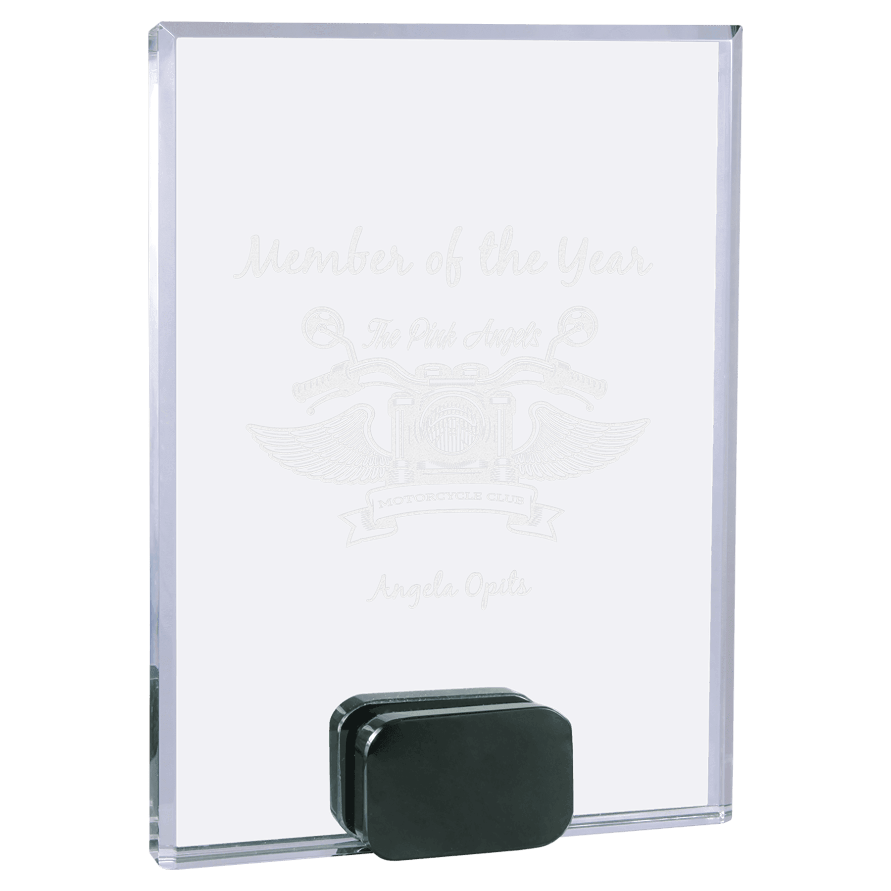 Medium Crystal Rectangle with Black Crystal Base