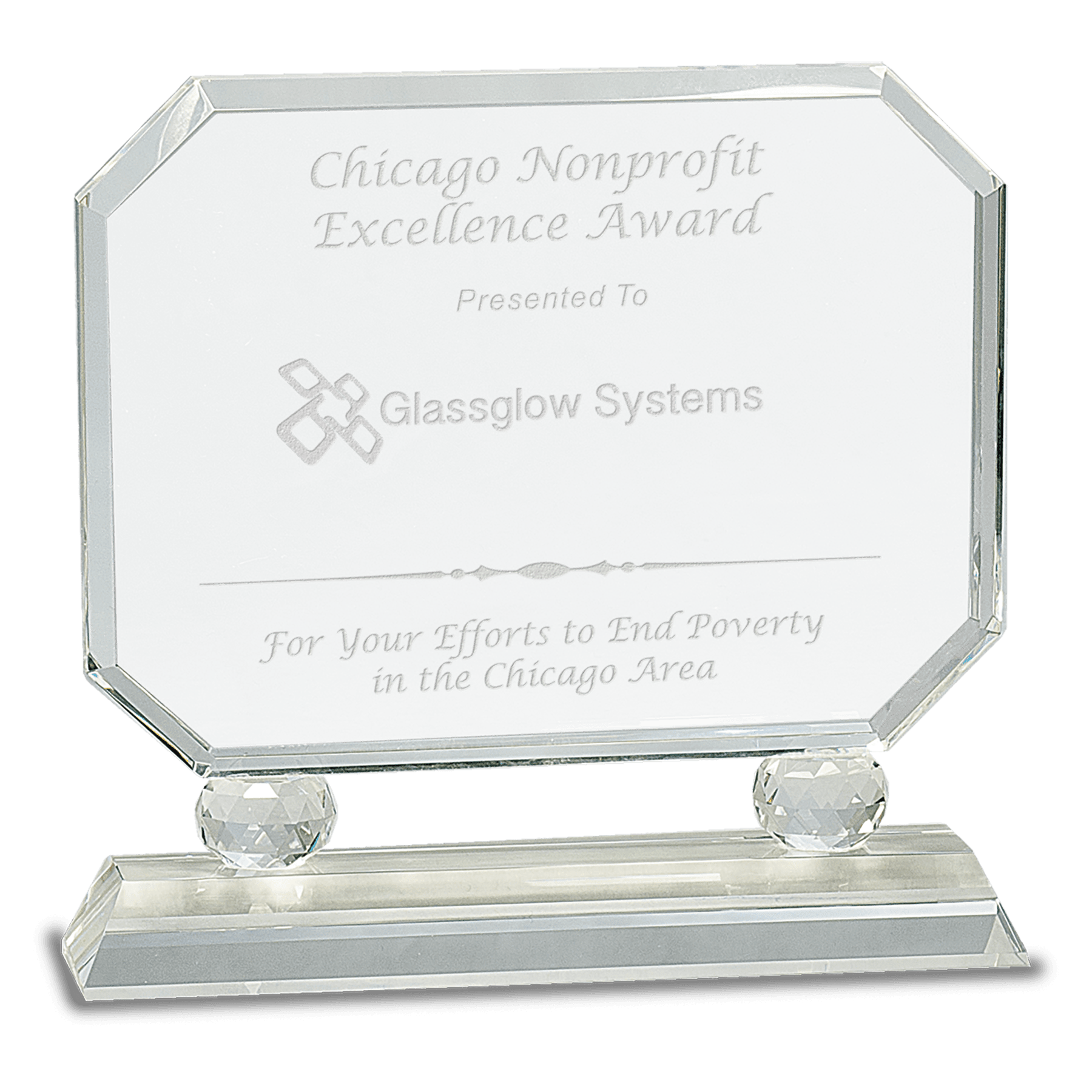 Large Rectangle Crystal on Clear Pedestal Base