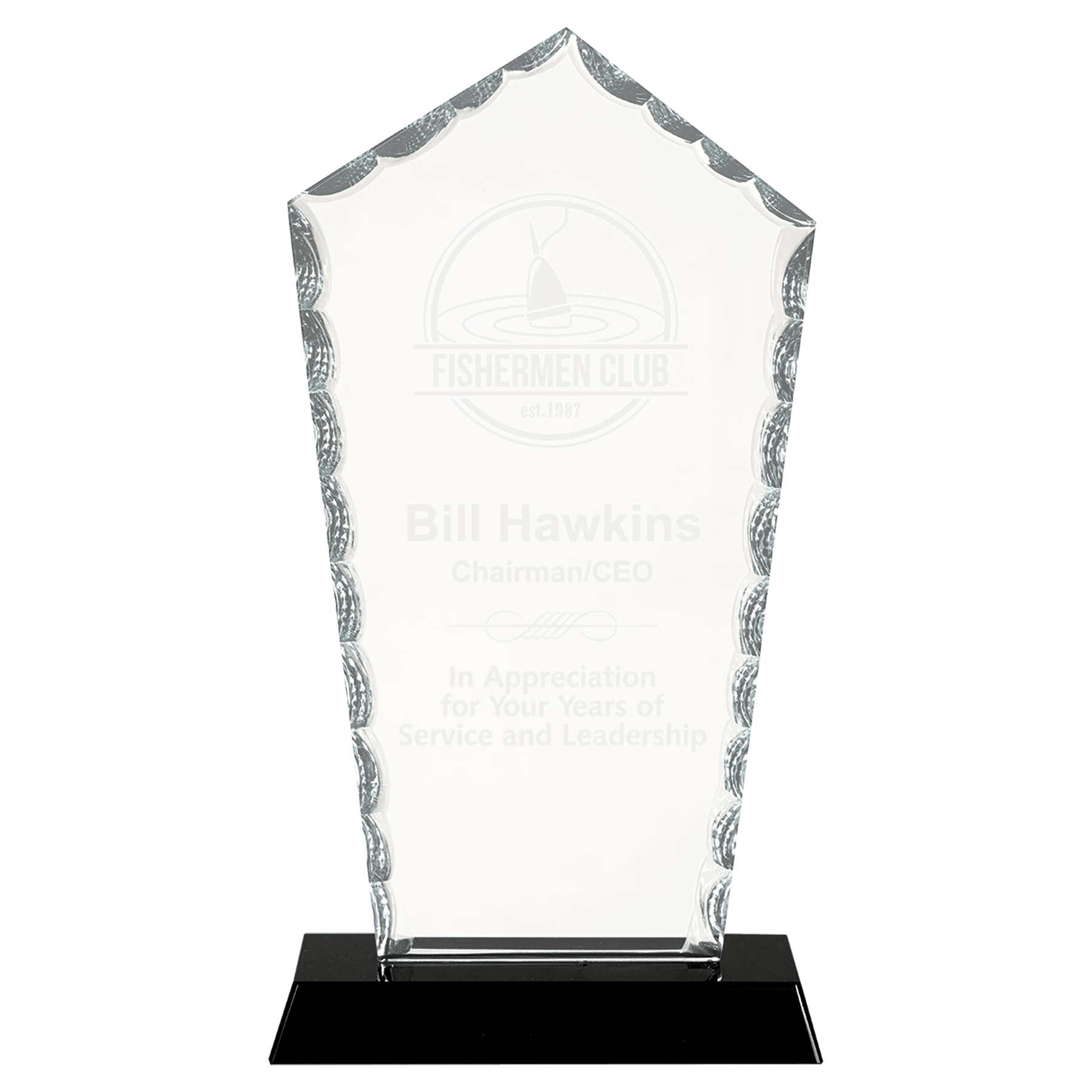 Medium Diamond Facet Glass on Black Base