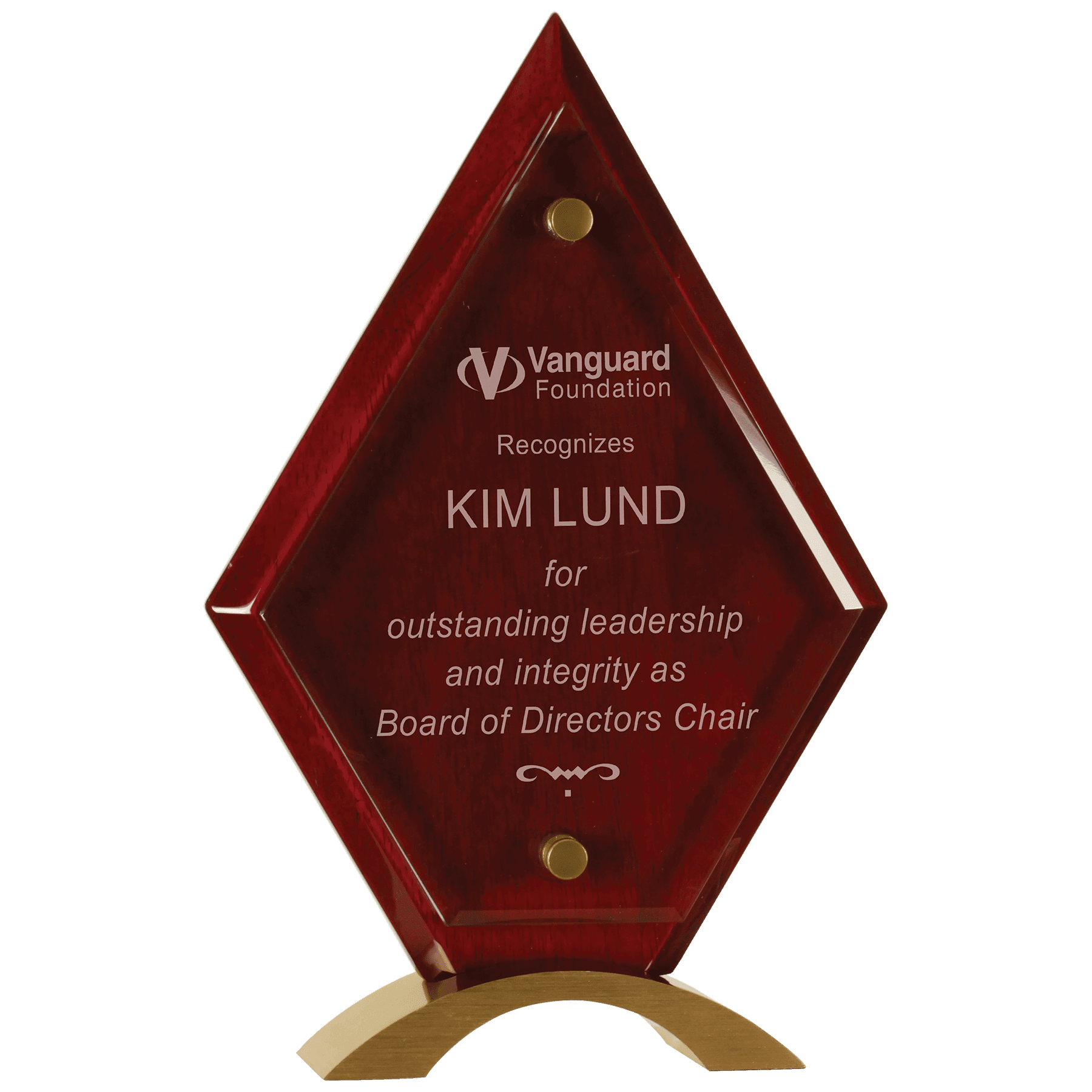 Large Diamond Rosewood Piano Finish Floating Jade Glass Standup