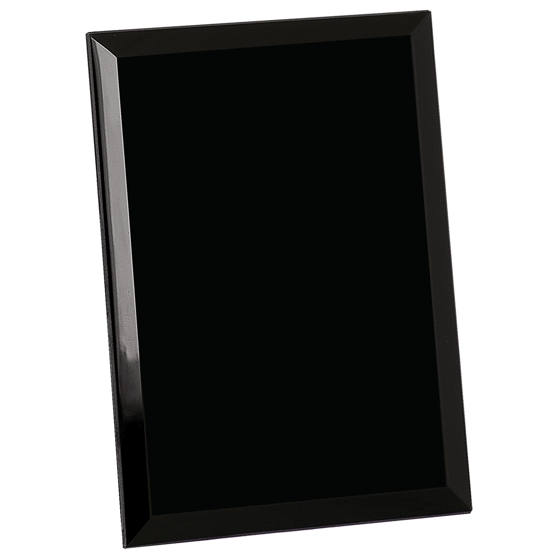 Black Glass Mirror Plaque 6" x 8"