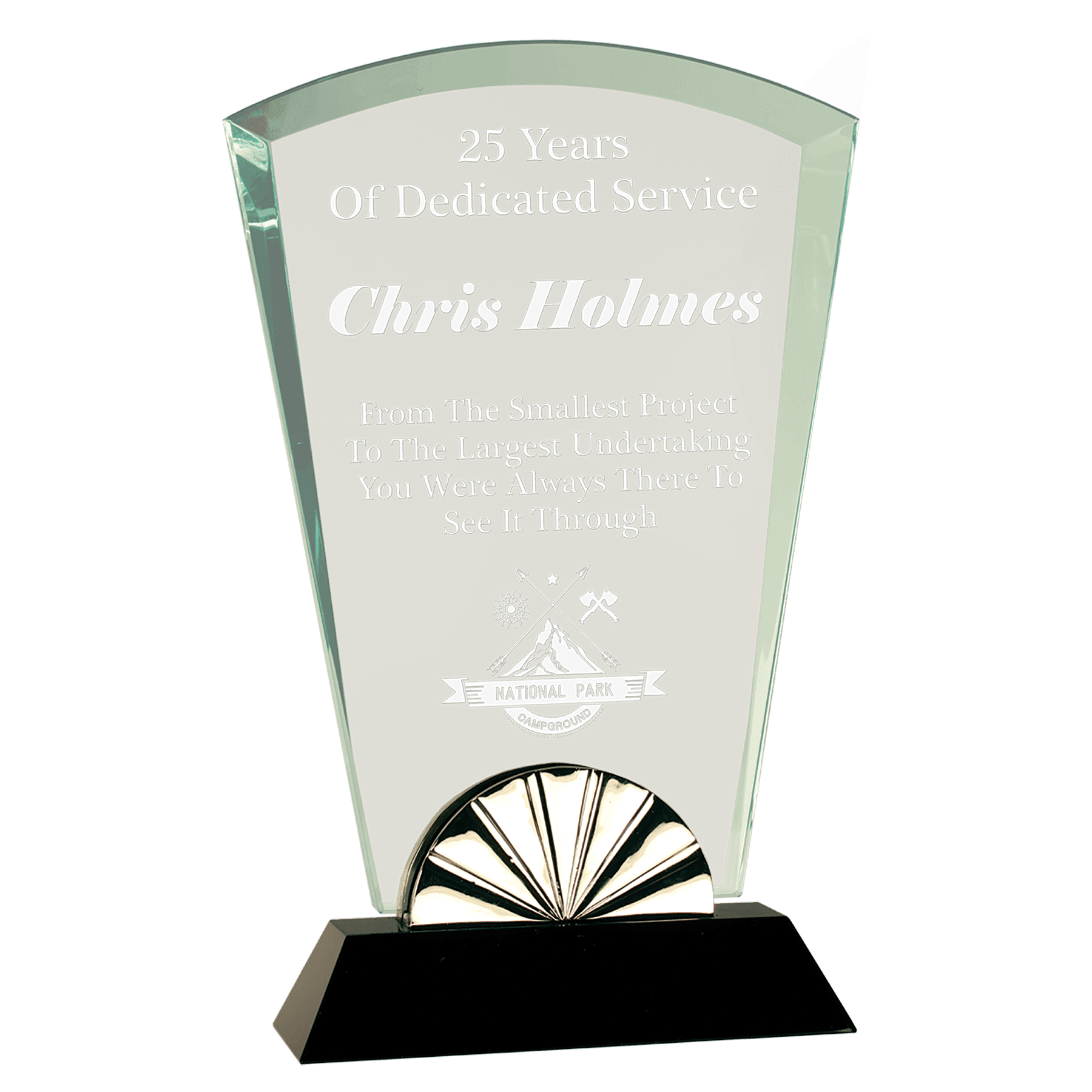 Large Fan Horizon Glass with Black Base