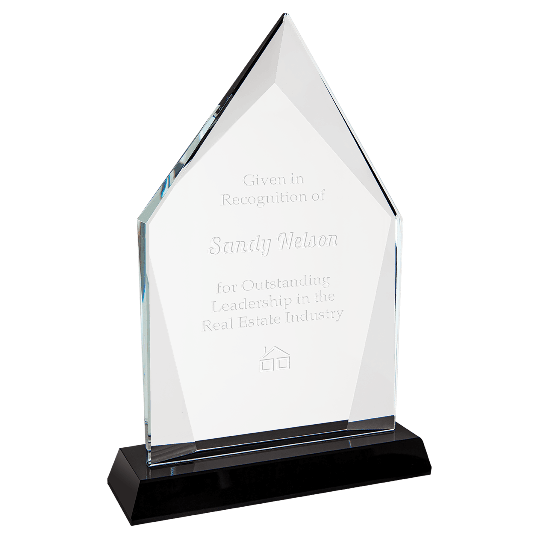 Large Diamond Halo Glass with Black Base