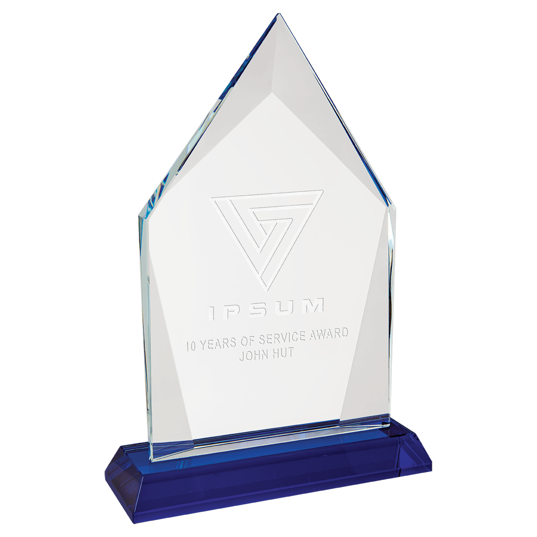 Large Diamond Halo Glass with Blue Base