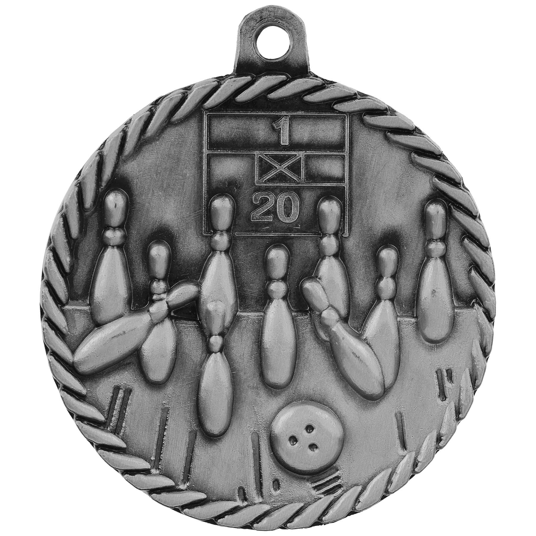 Bowling High Relief Medal-Silver