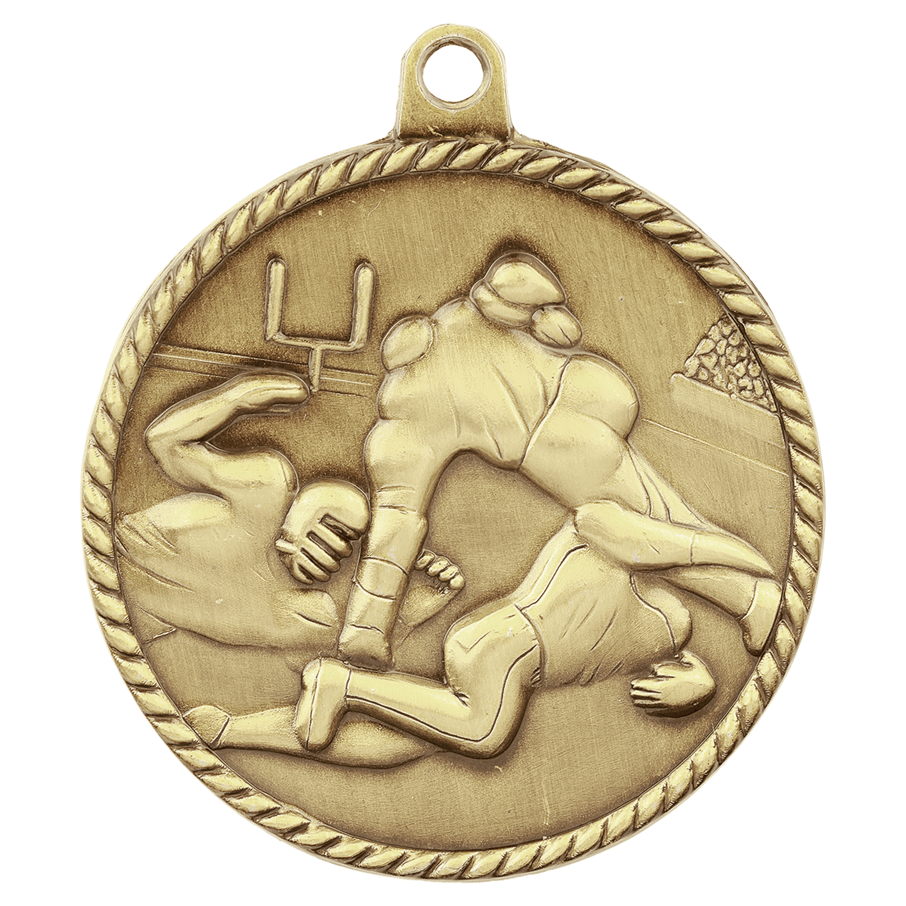 Football High Relief Medal-Gold