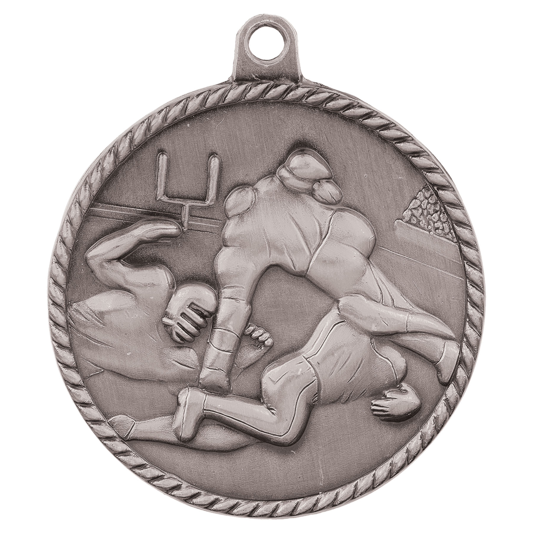 Football High Relief Medal-Silver