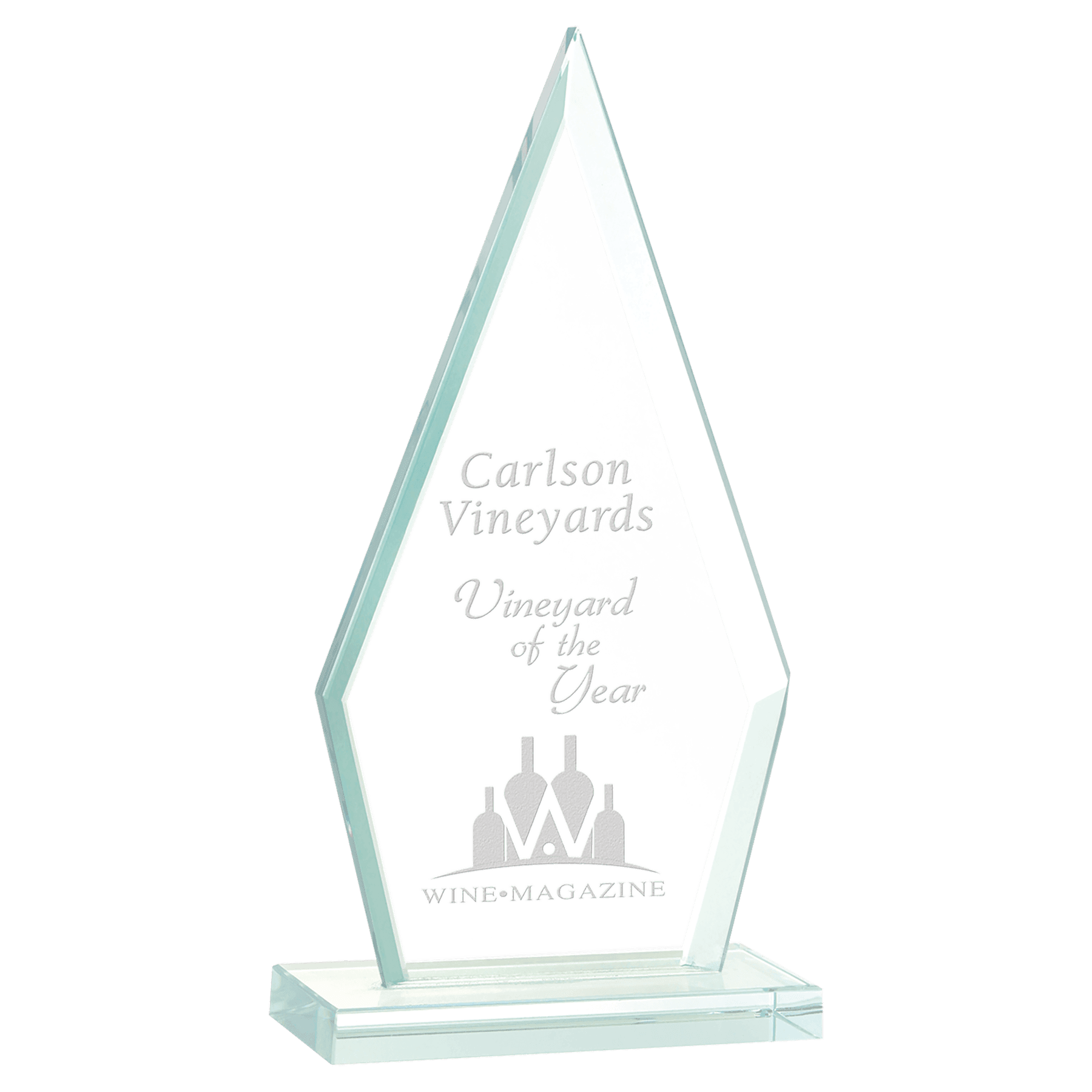 Large Triangle Jade Glass Award