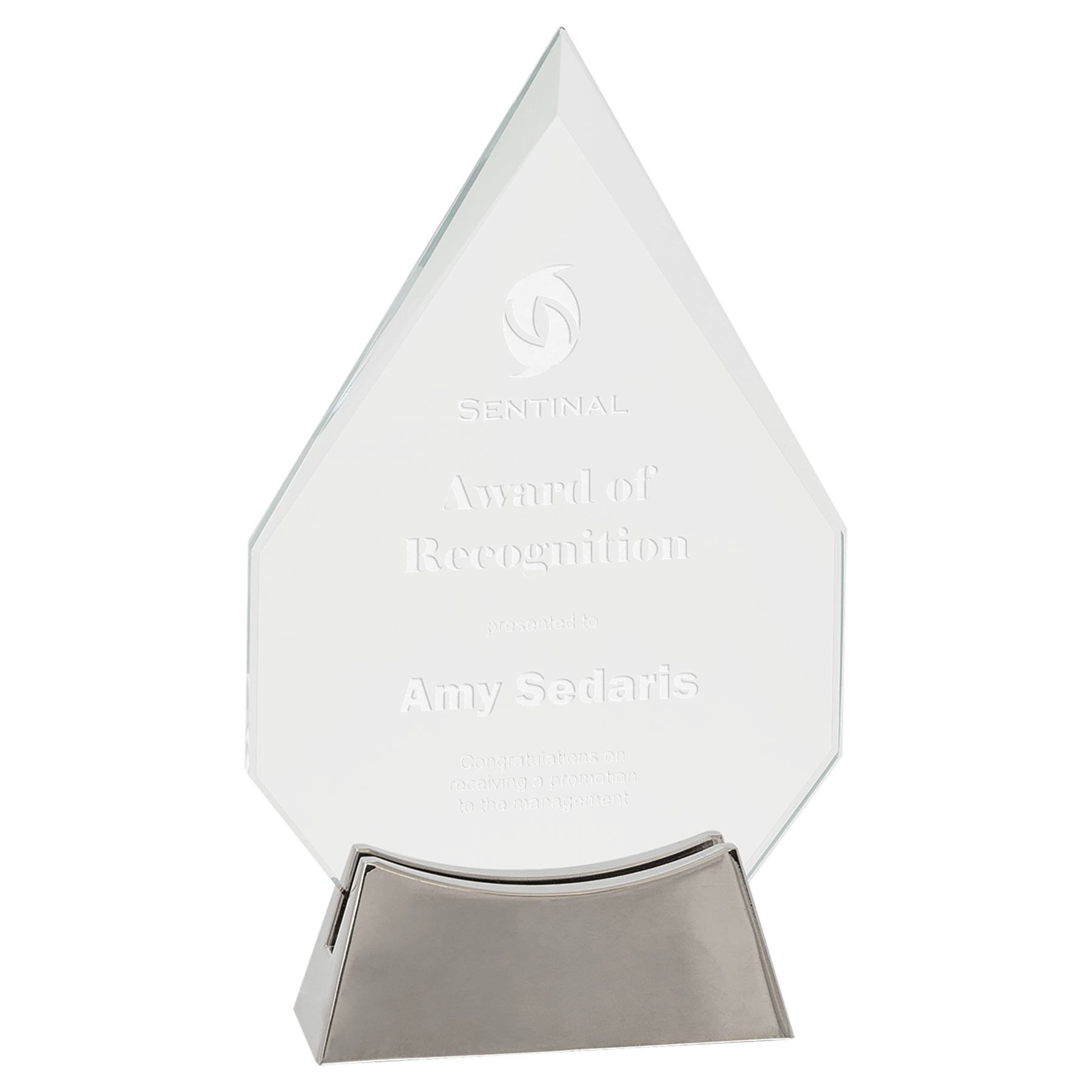 Small Diamond Platinum Glass with Full Metal Base