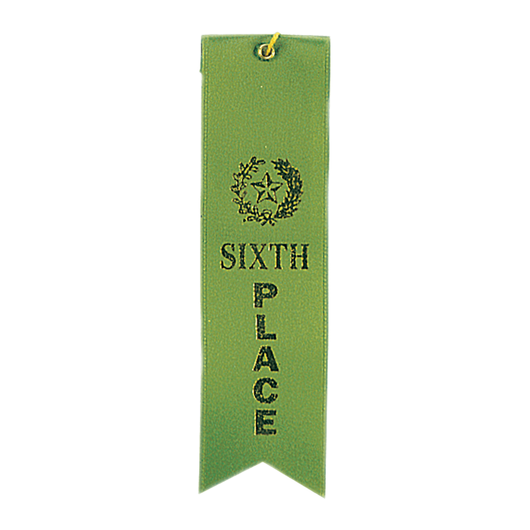 6th Place Carded Ribbon with String