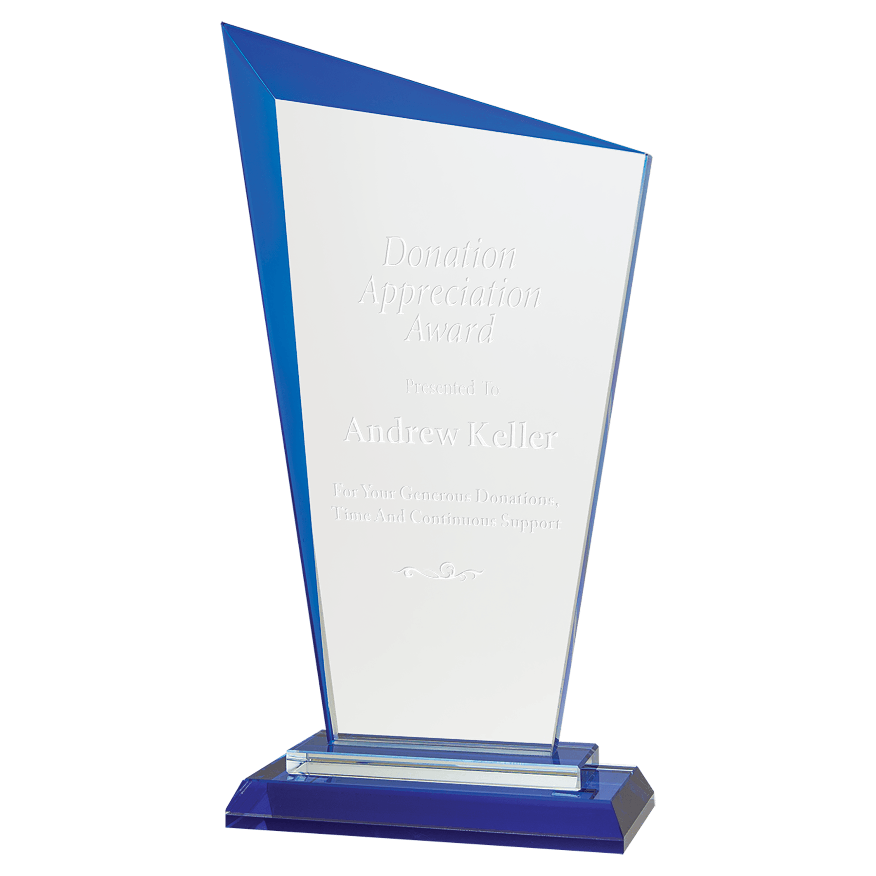 Large Blue Razor Glass