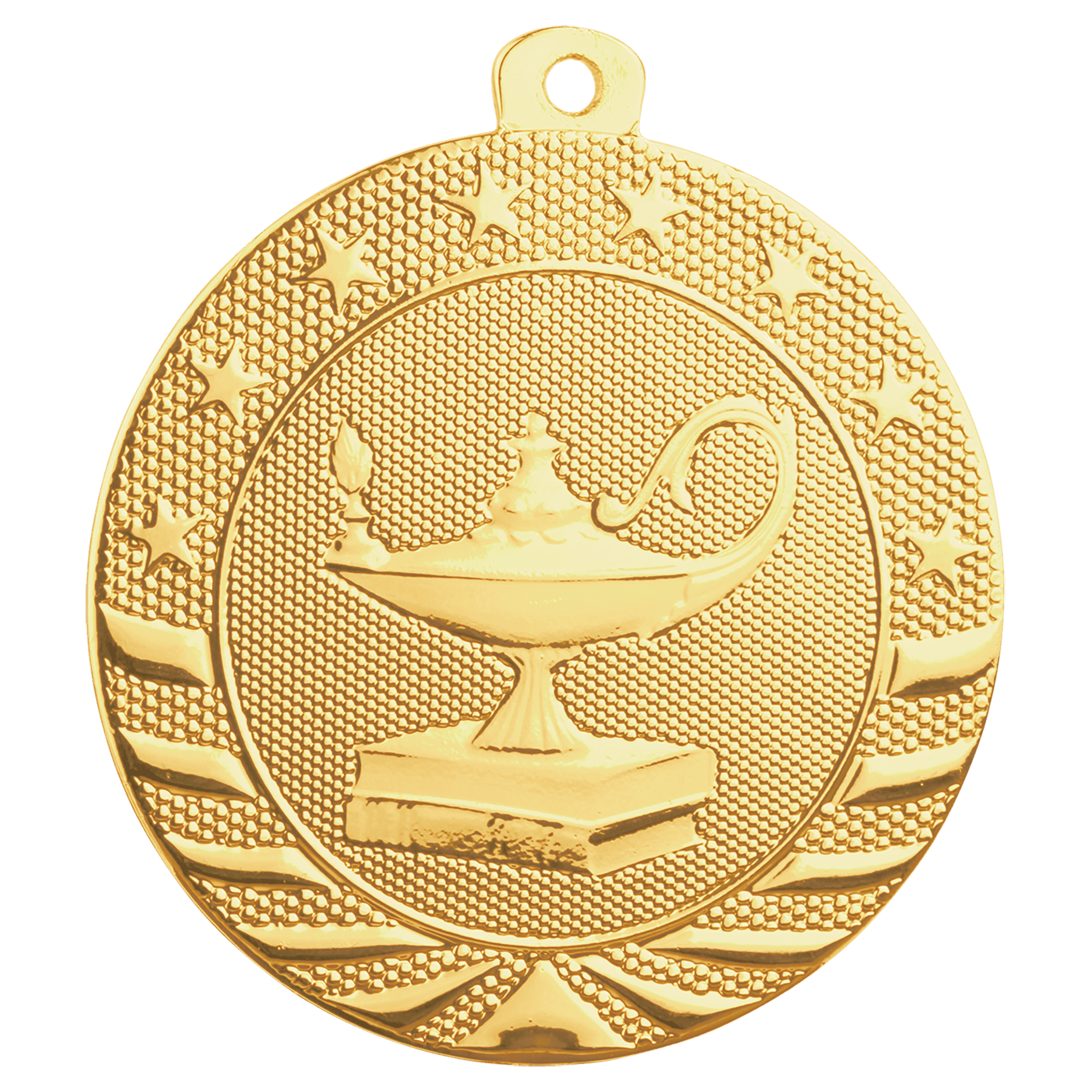 Lamp of Knowledge Starbrite Medal-Gold